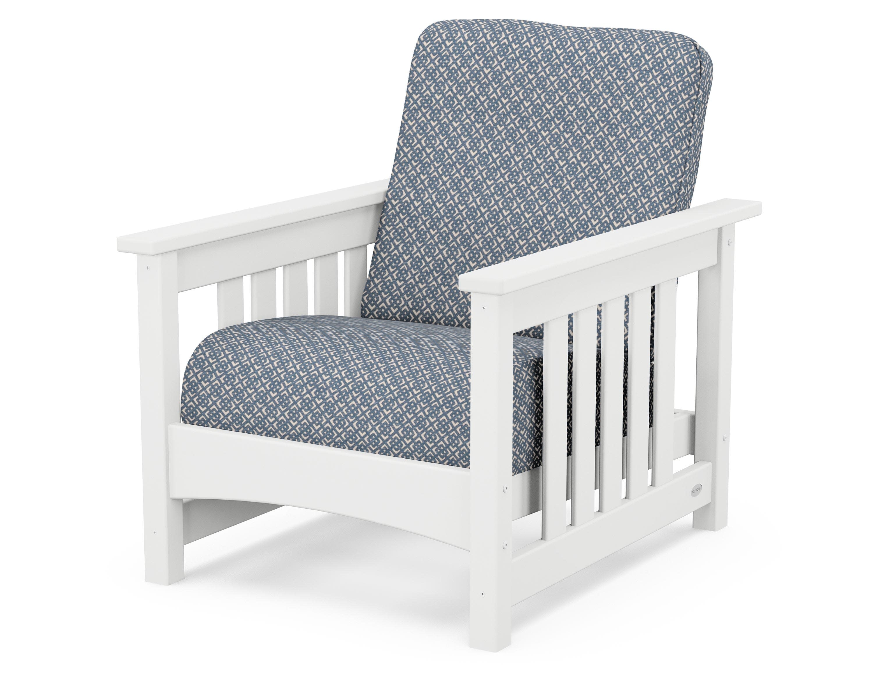 Club Mission Chair in White / Hopscotch