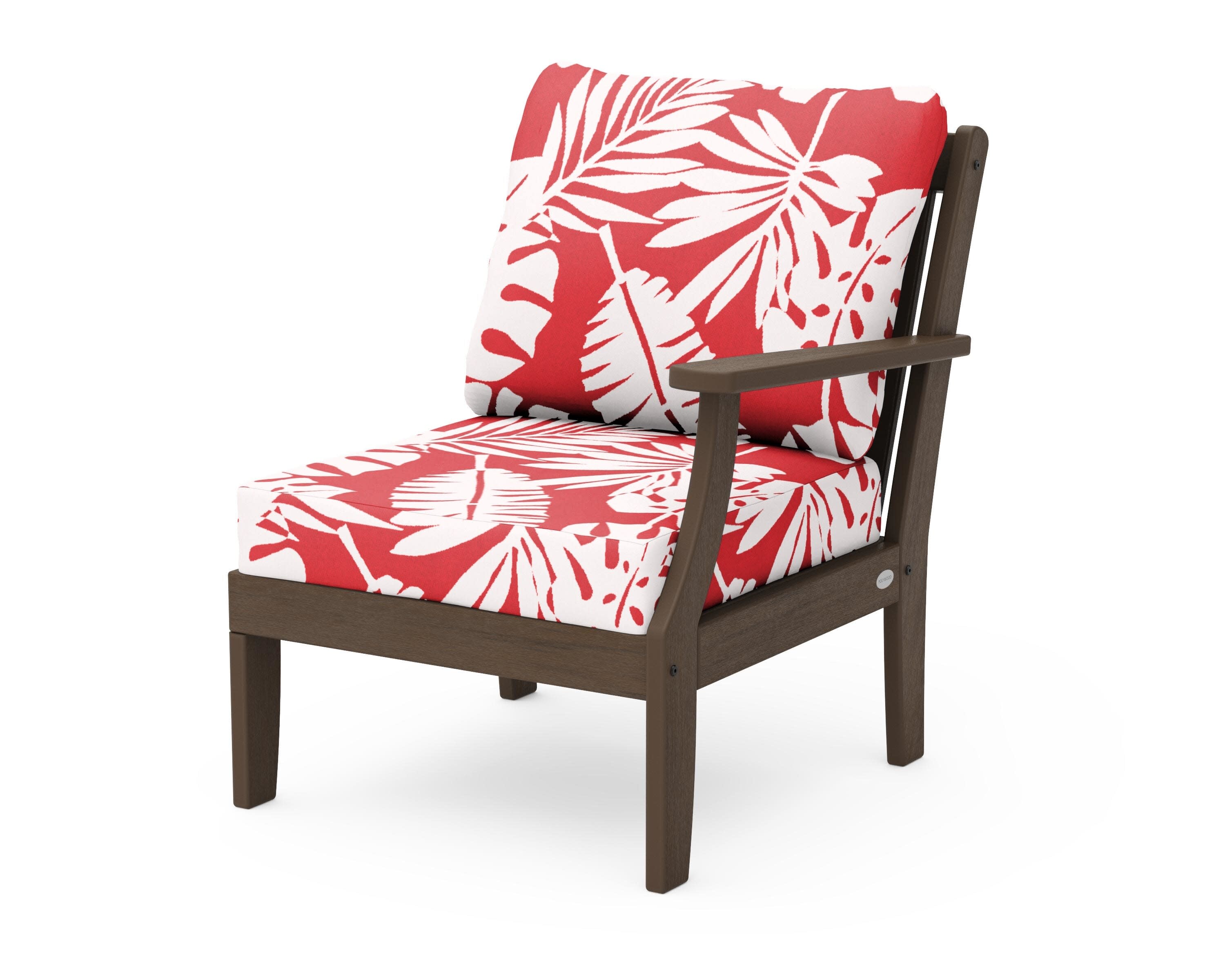 Braxton Modular Right Arm Chair in Kona / Leaf Crimson