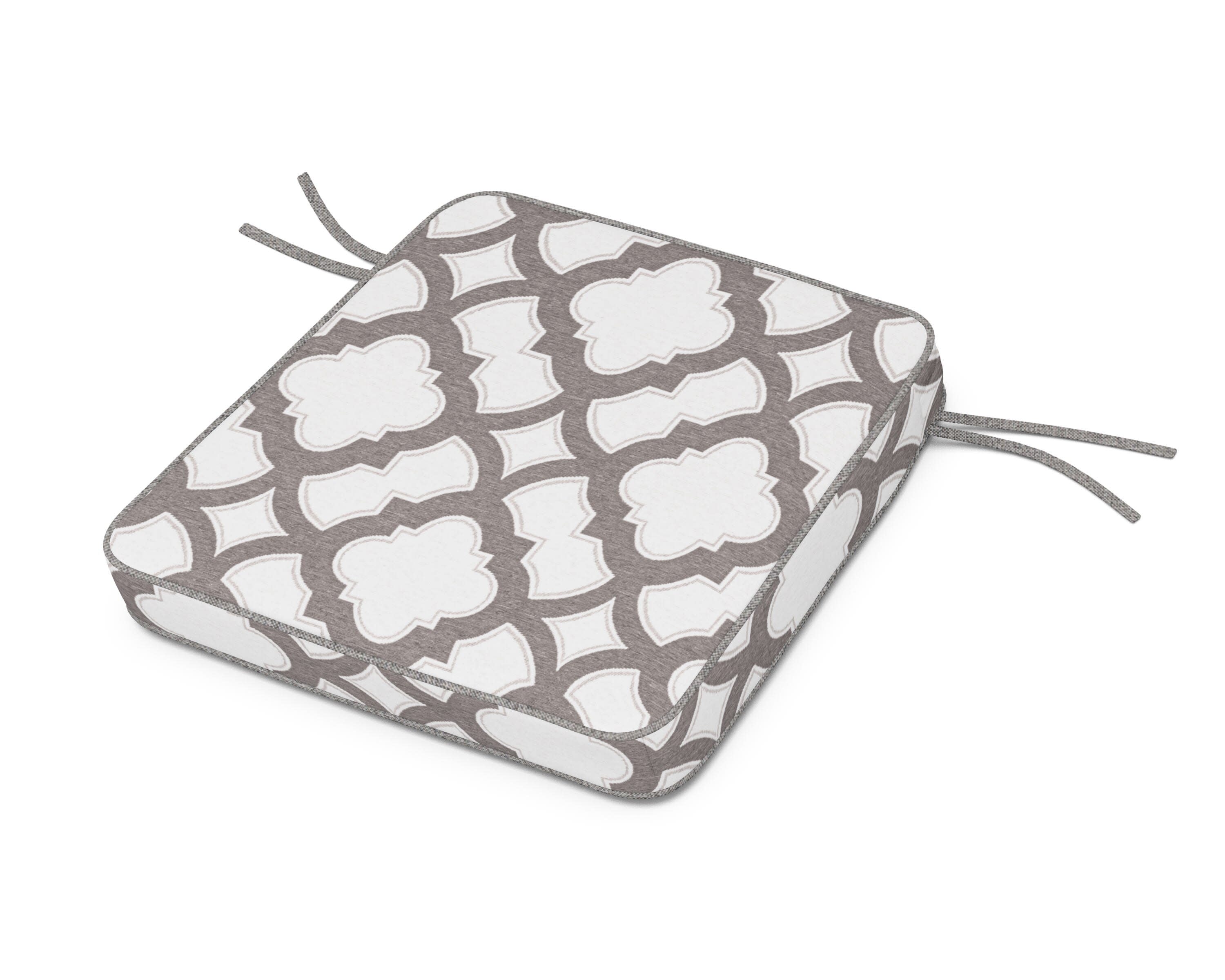 Acadia Dining Arm Seat Cushion in Trellis Grey Mist