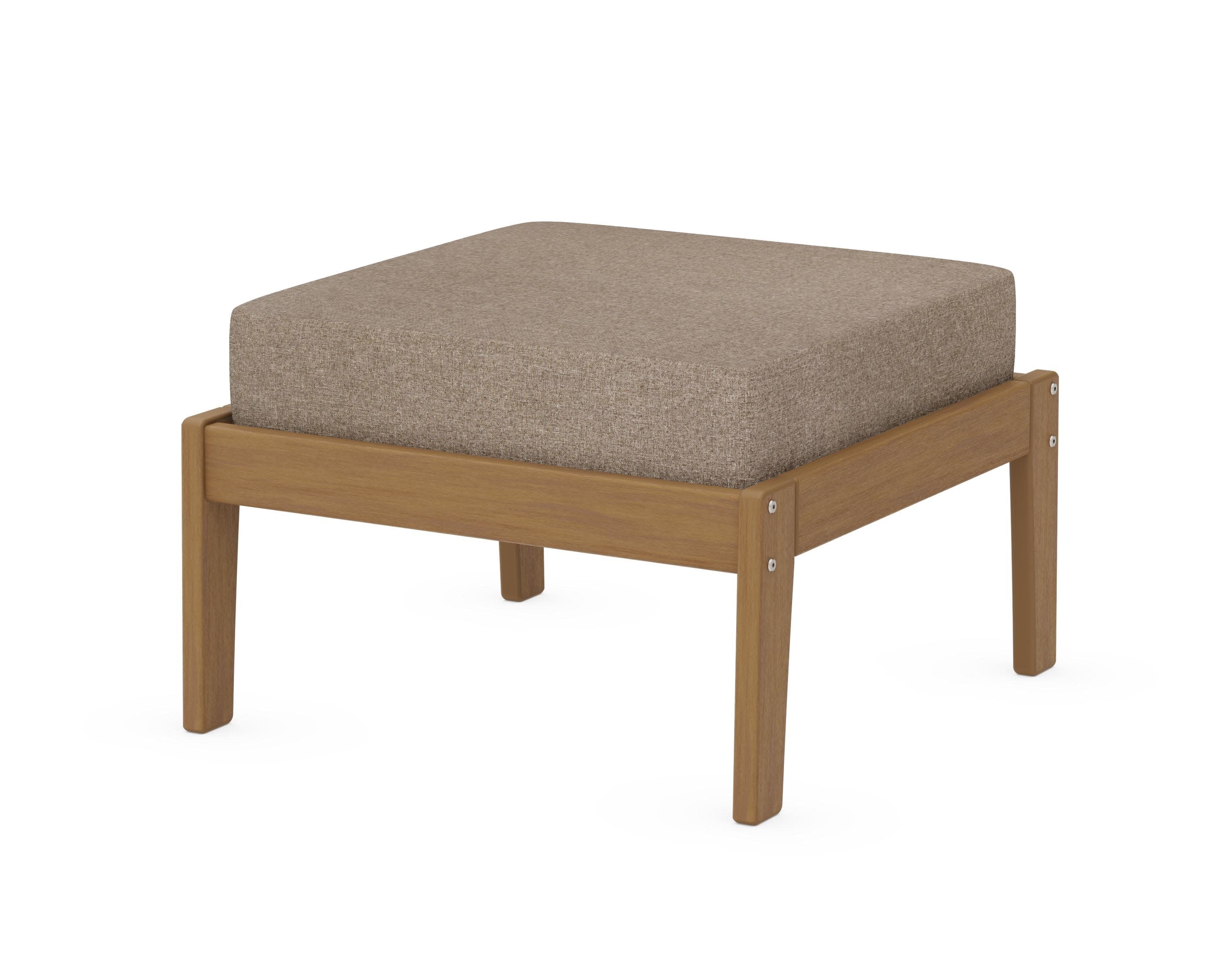 Deep Seating Ottoman in Natural / Spiced Burlap