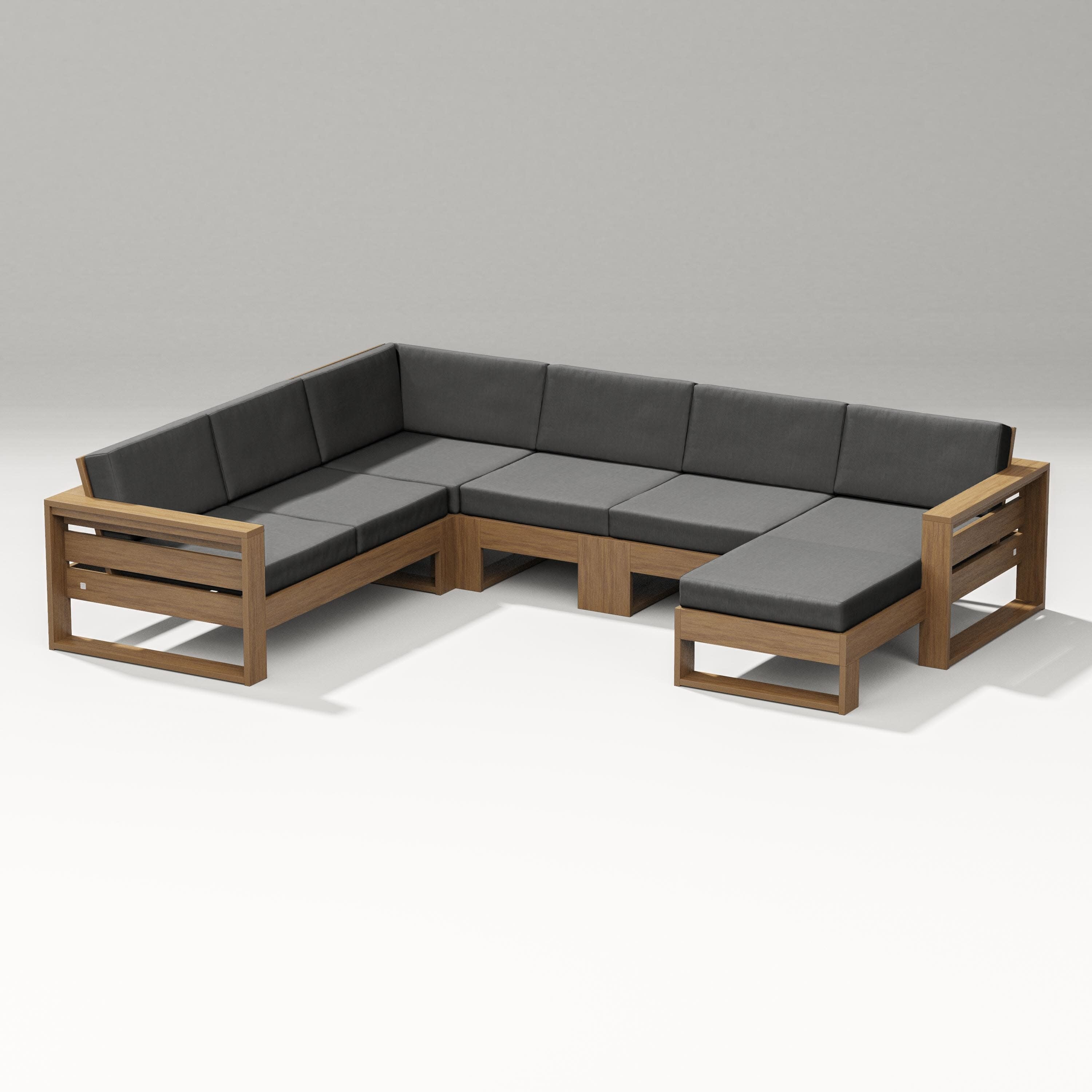 Latitude Corner Sectional with Right Chaise in Natural / Spectrum Carbon