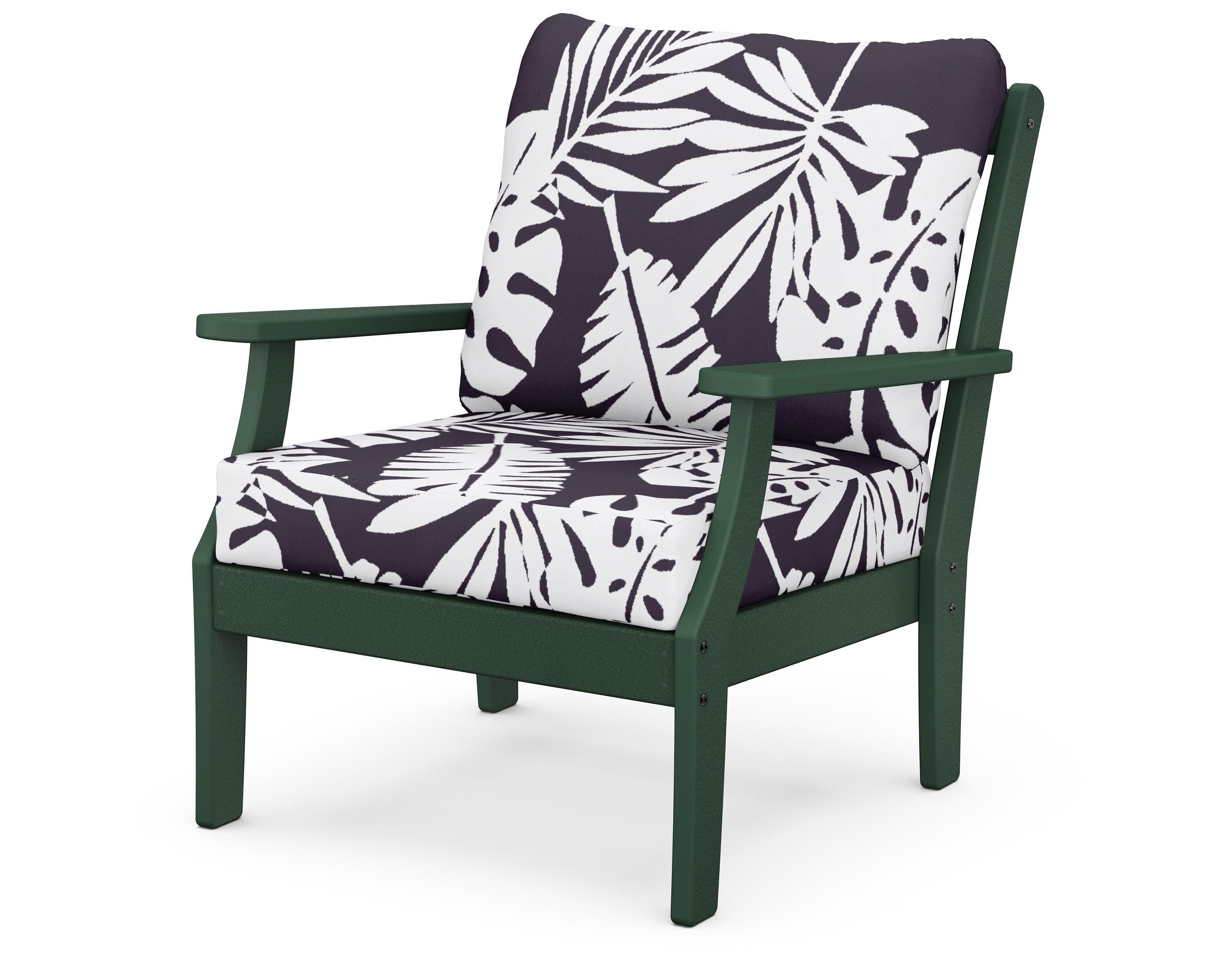 Braxton Deep Seating Chair in Green / Leaf Navy