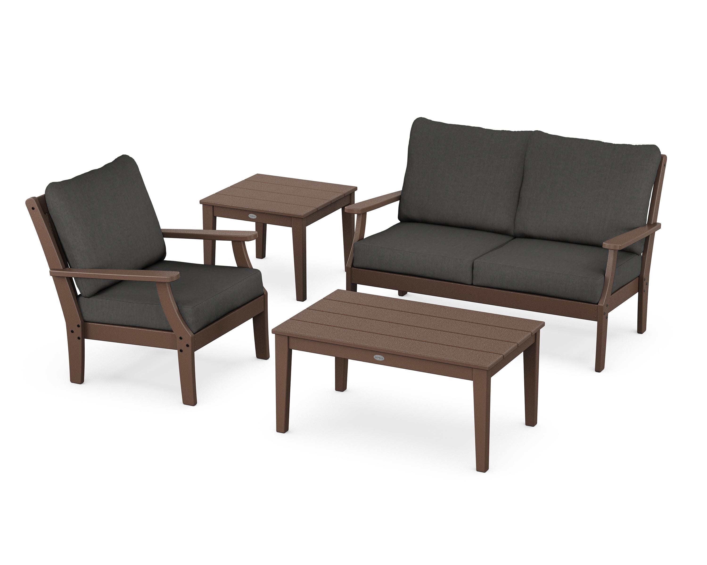 Braxton 4-Piece Deep Seating Set in Mahogany / Spectrum Carbon
