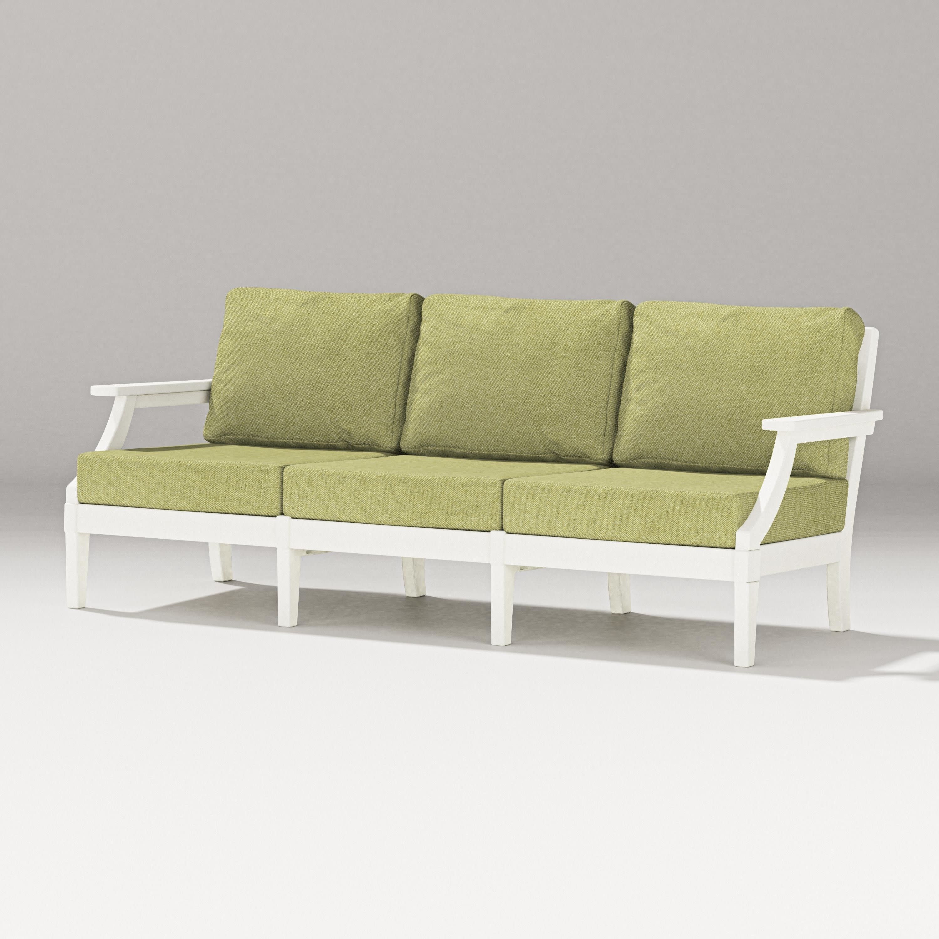 Estate Sofa in Vintage White / Chartreuse Boucle