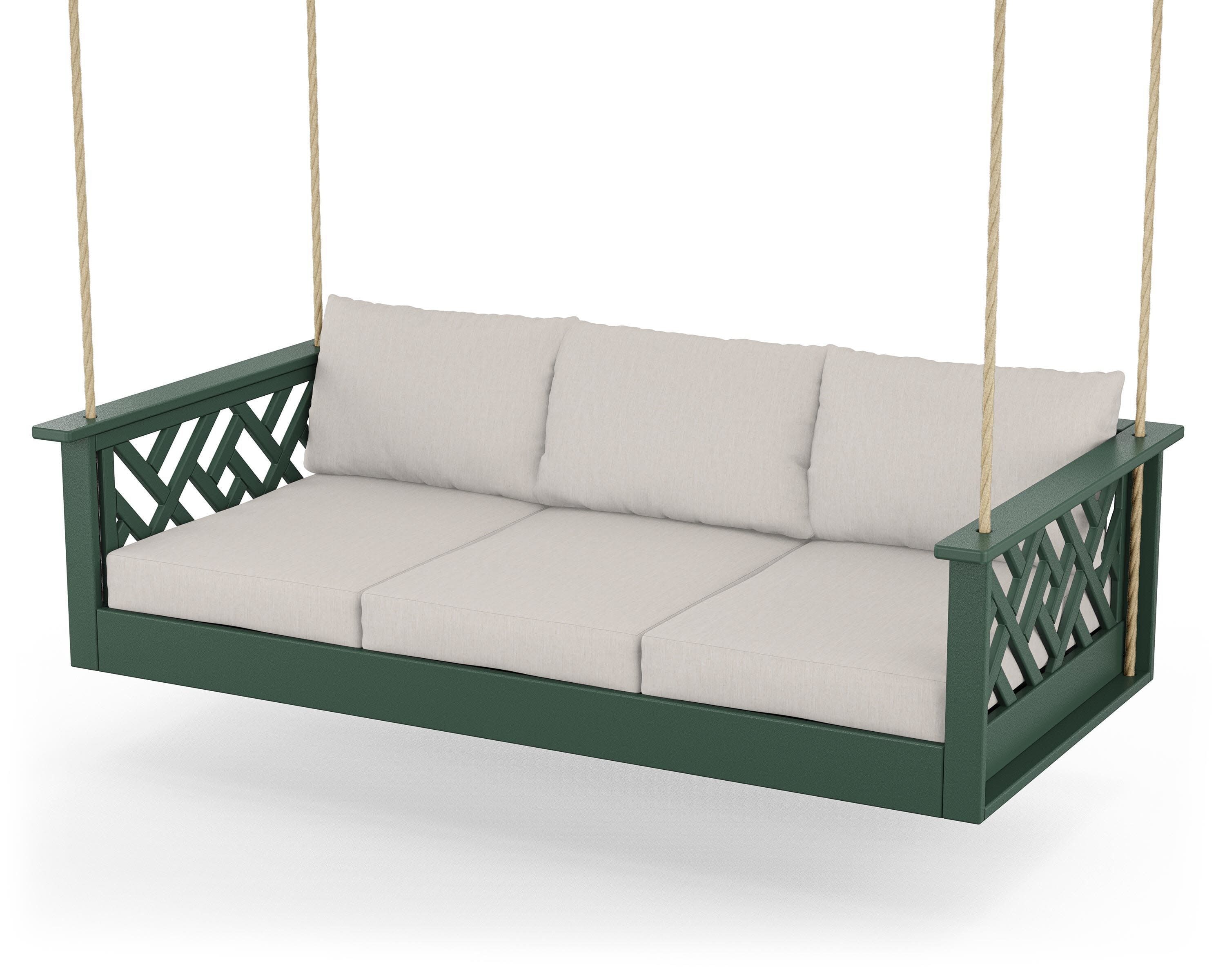 Chippendale Daybed Swing in Green / Cast Ash
