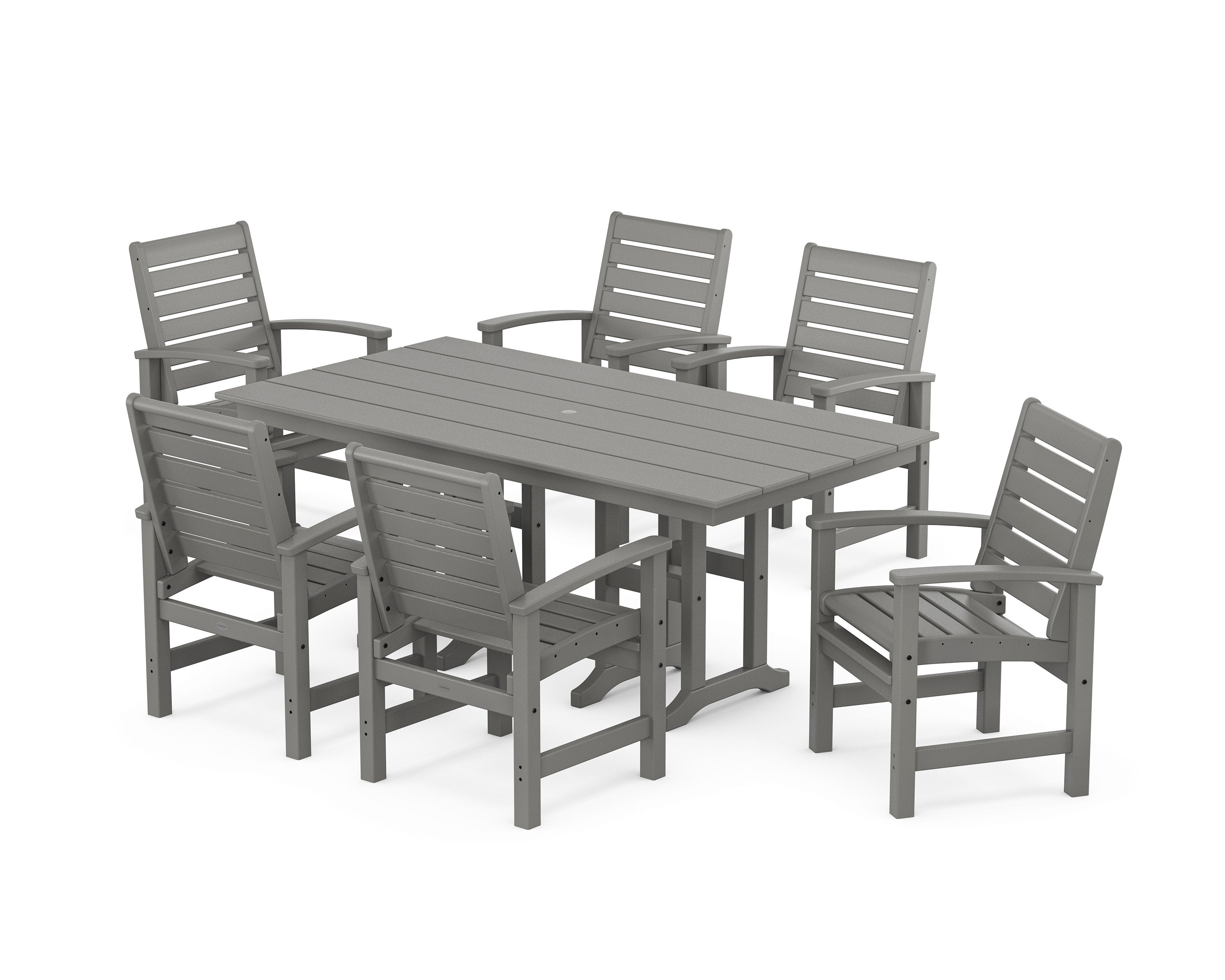Signature 7-Piece Farmhouse Dining Set in Slate Grey