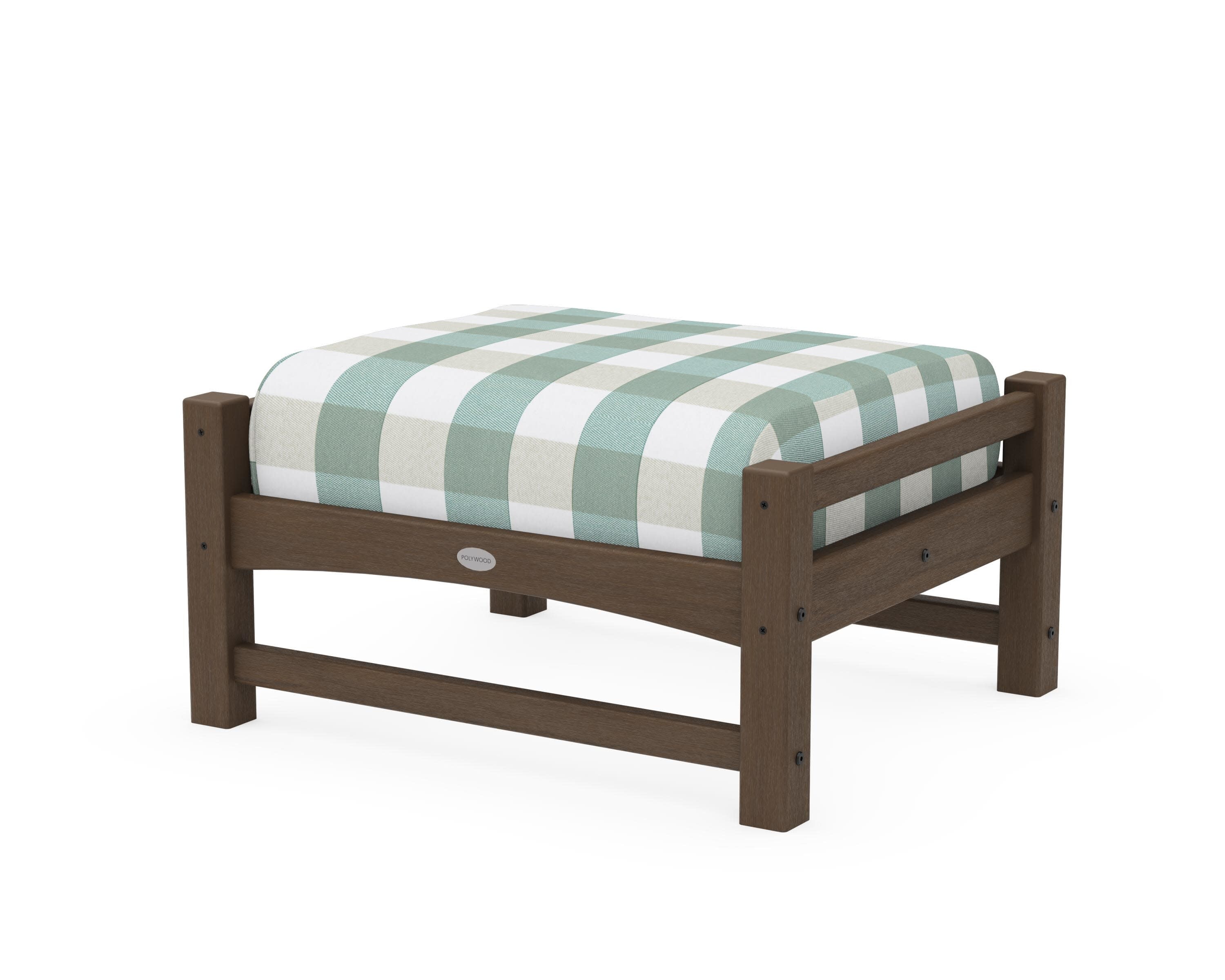 Club Ottoman in Kona / Buffalo Plaid Glacier Spa