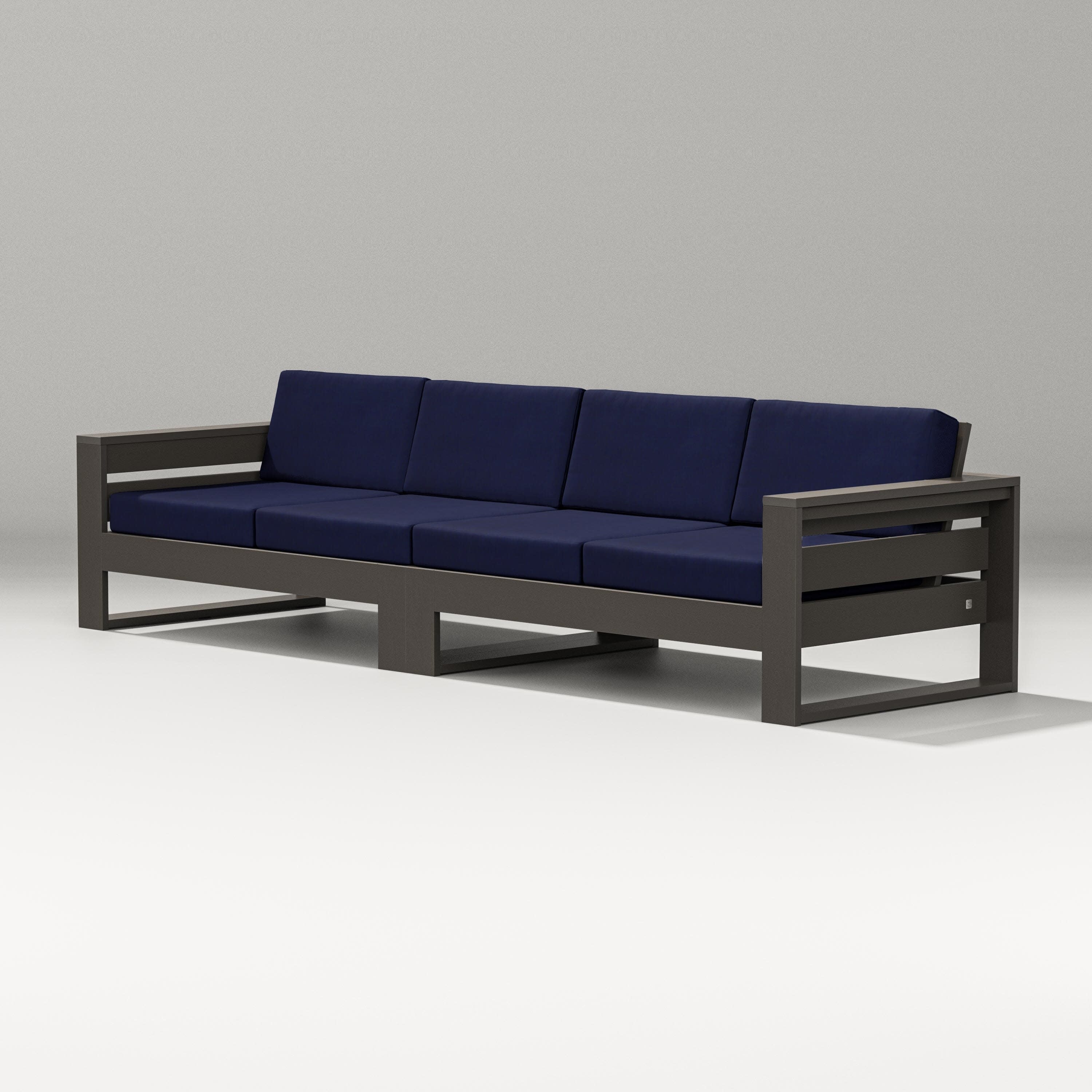Latitude Straight Sectional in Vintage Coffee / Navy