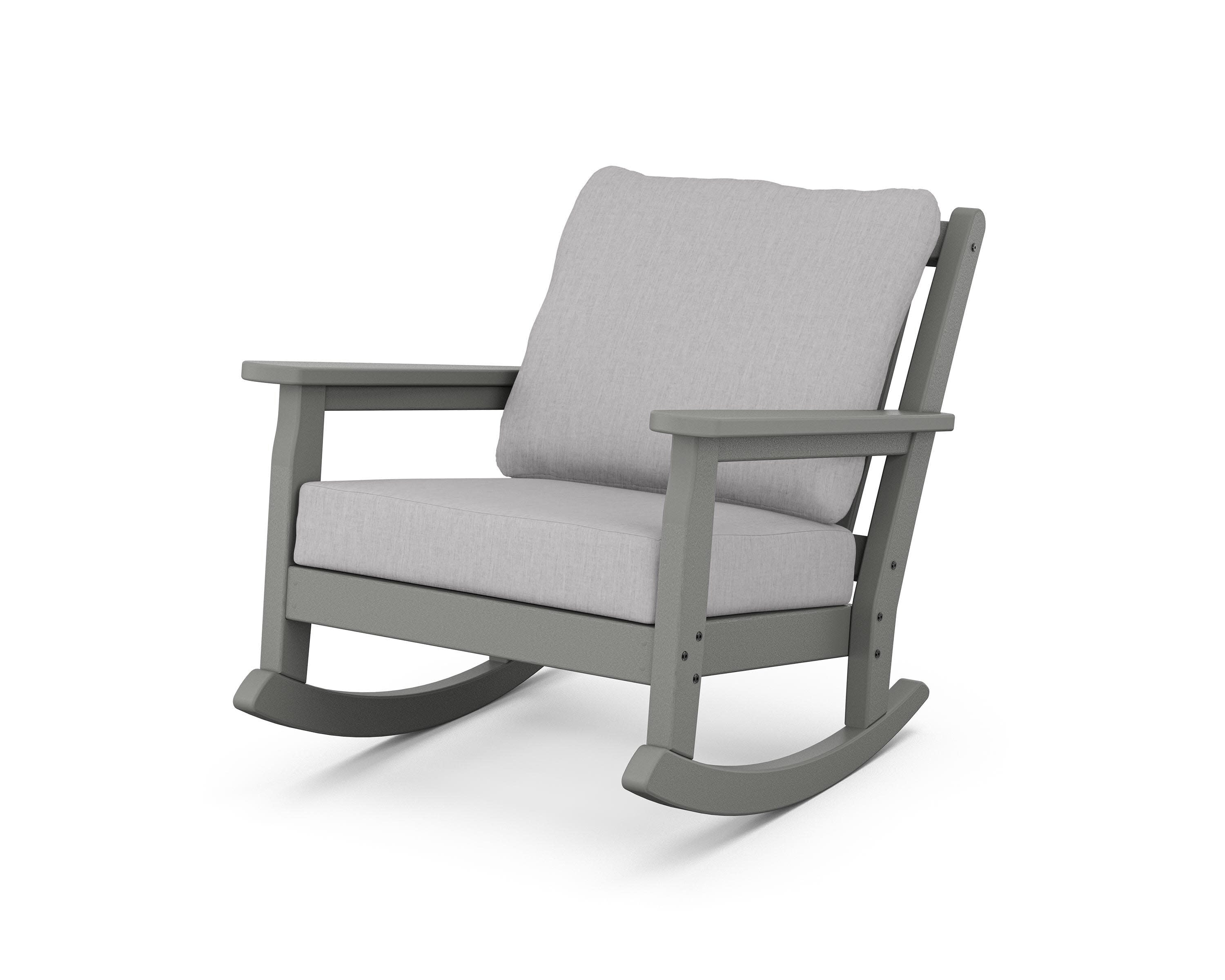 Chippendale Deep Seating Rocking Chair in Slate Grey / Granite