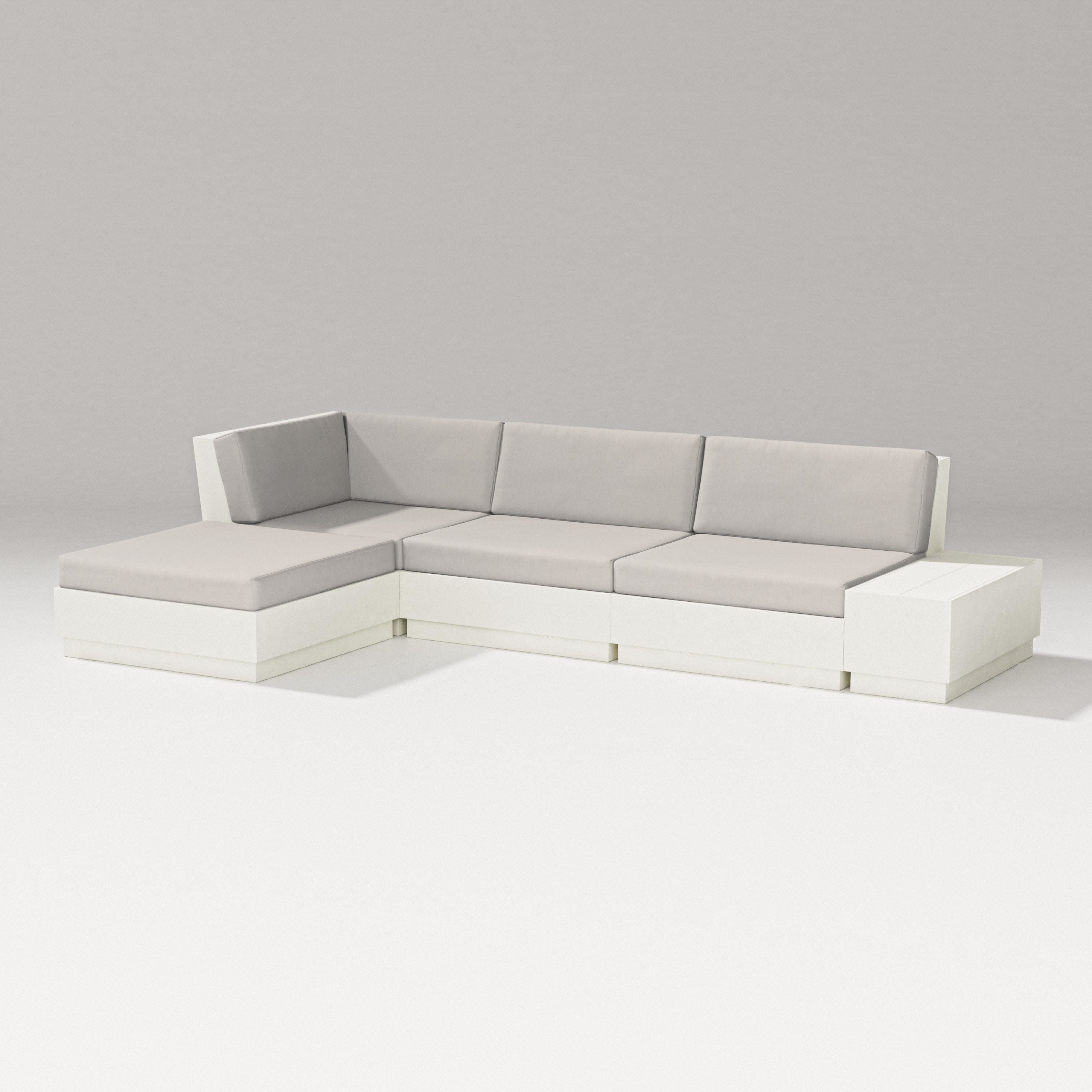 Elevate Chaise Sectional in Vintage White / Cast Ash