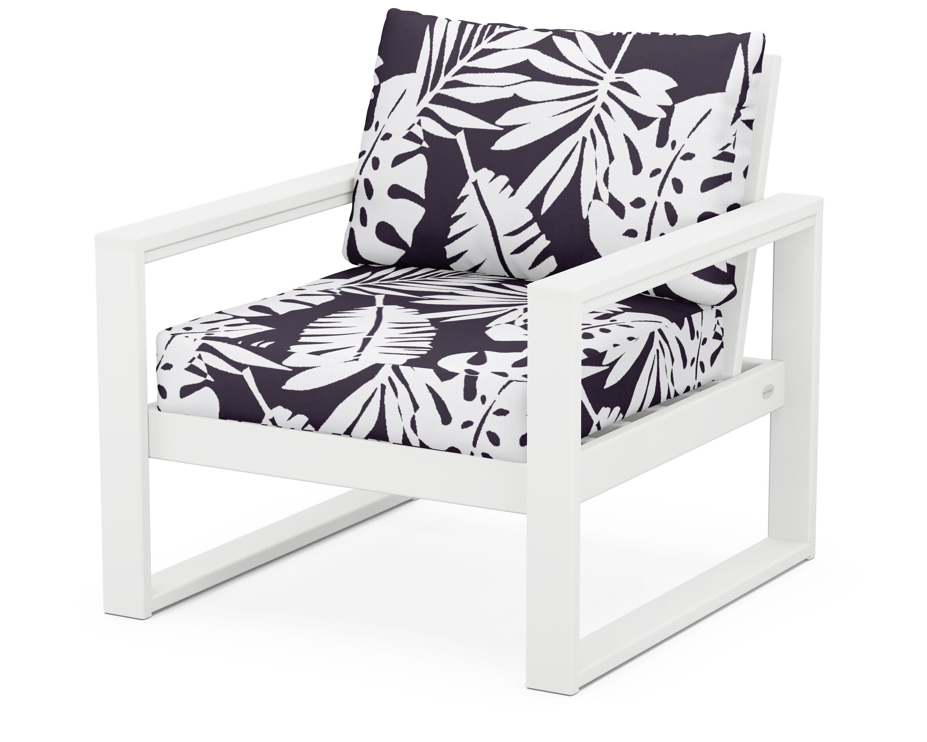 EDGE Club Chair in White / Leaf Navy
