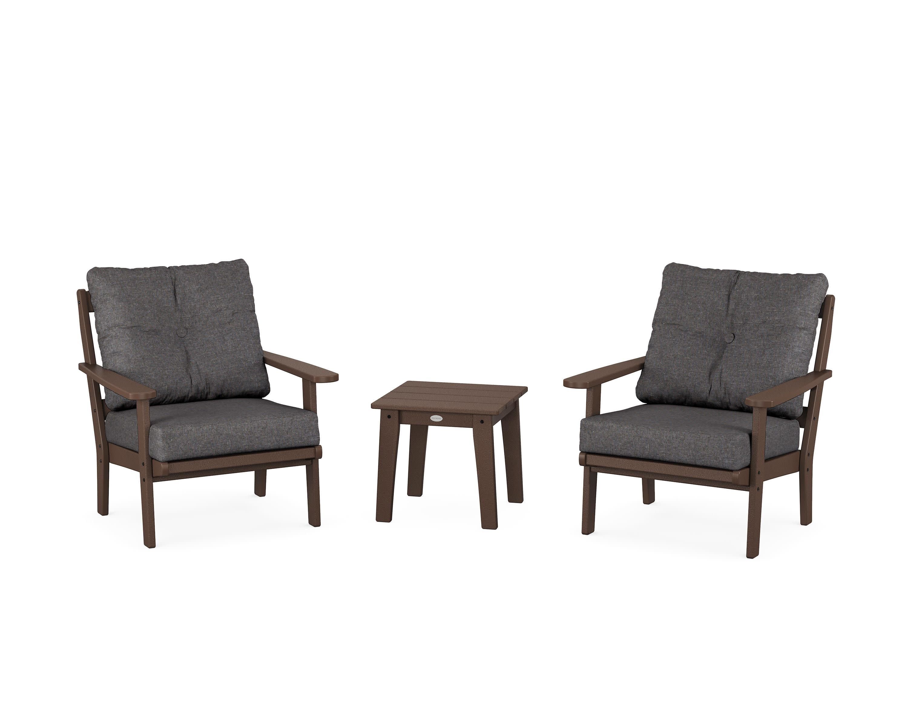 Mission 3-Piece Deep Seating Set in Mahogany / Ash Charcoal