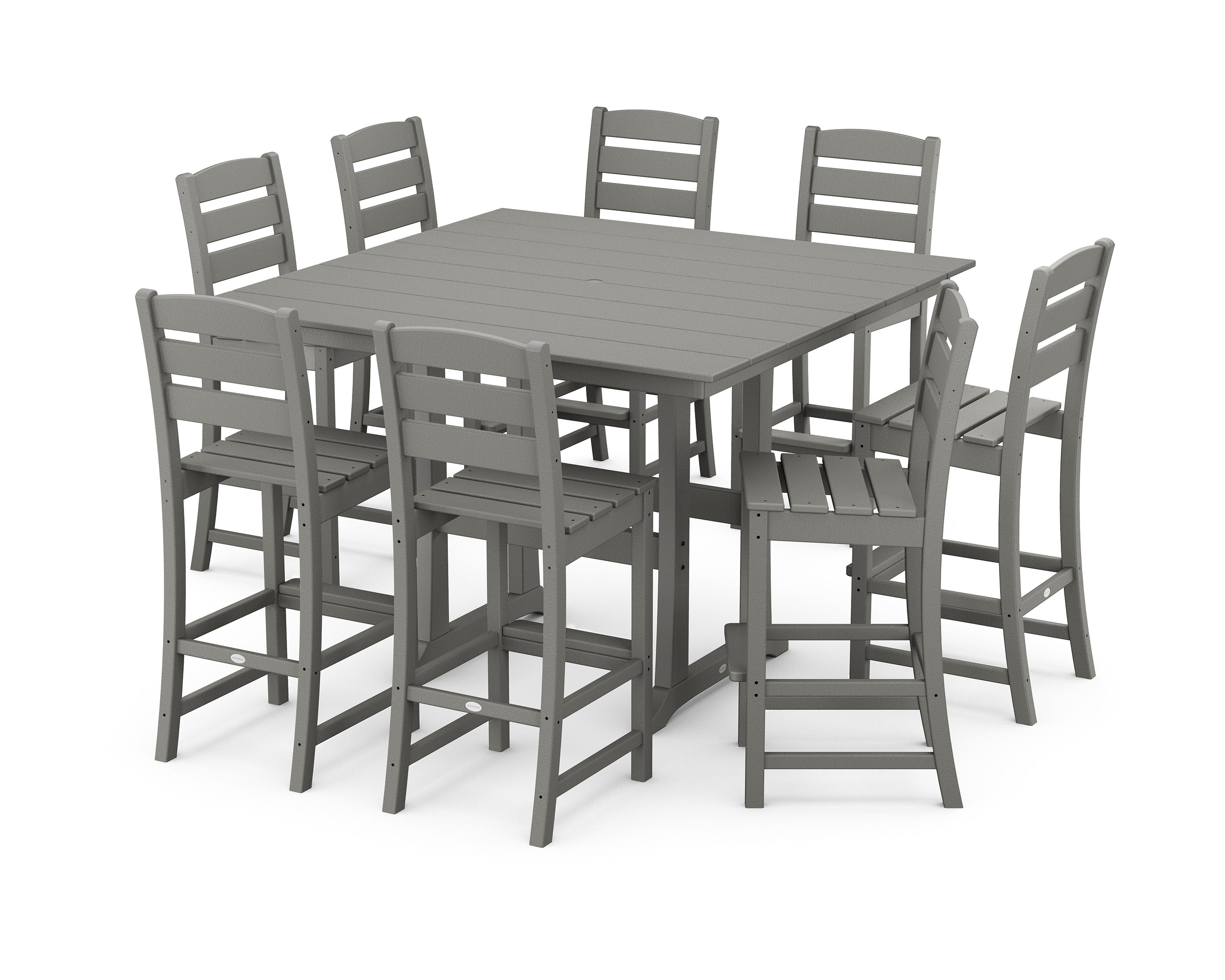 Lakeside 9-Piece Bar Side Chair Set in Slate Grey