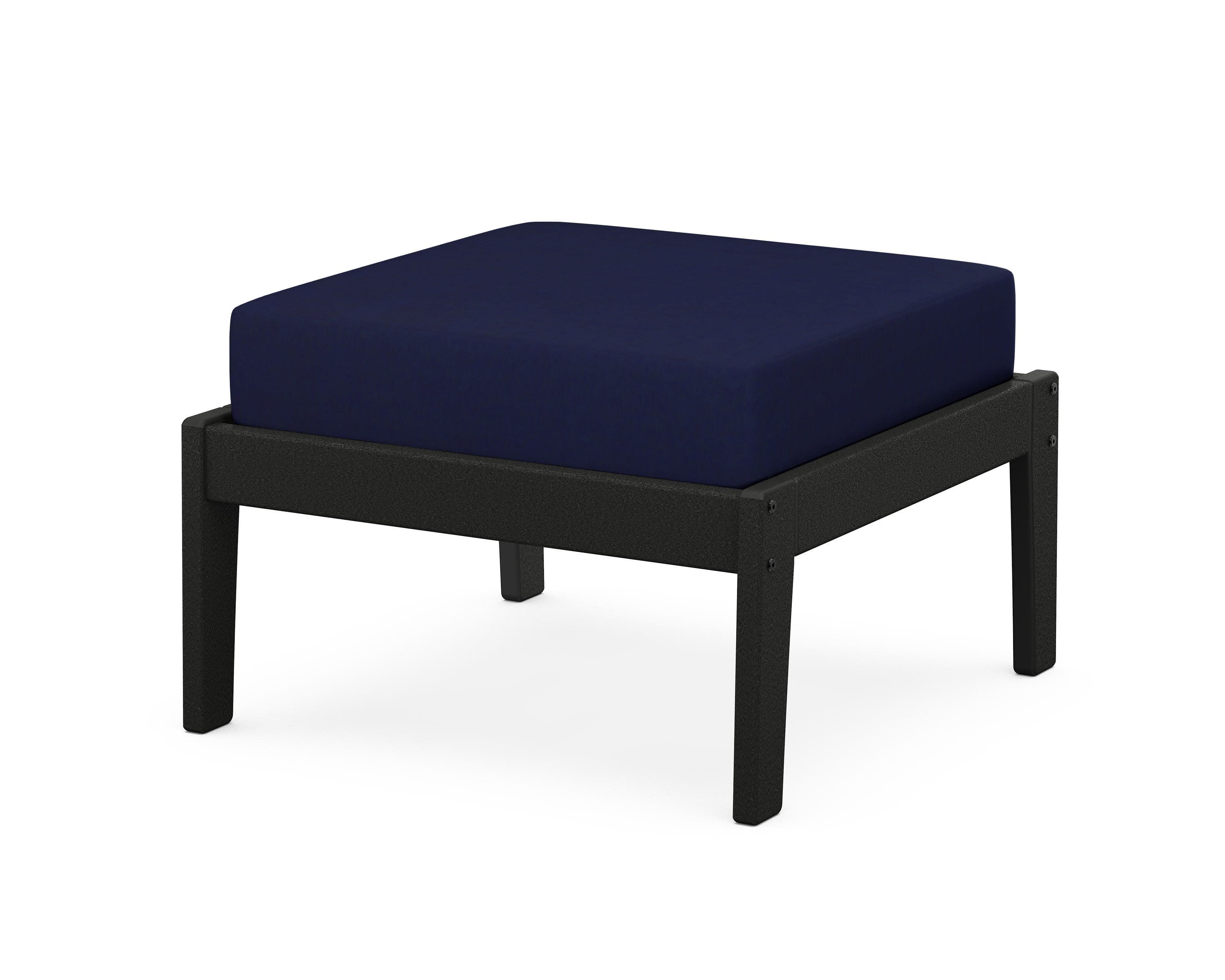 Deep Seating Ottoman in Black / Navy