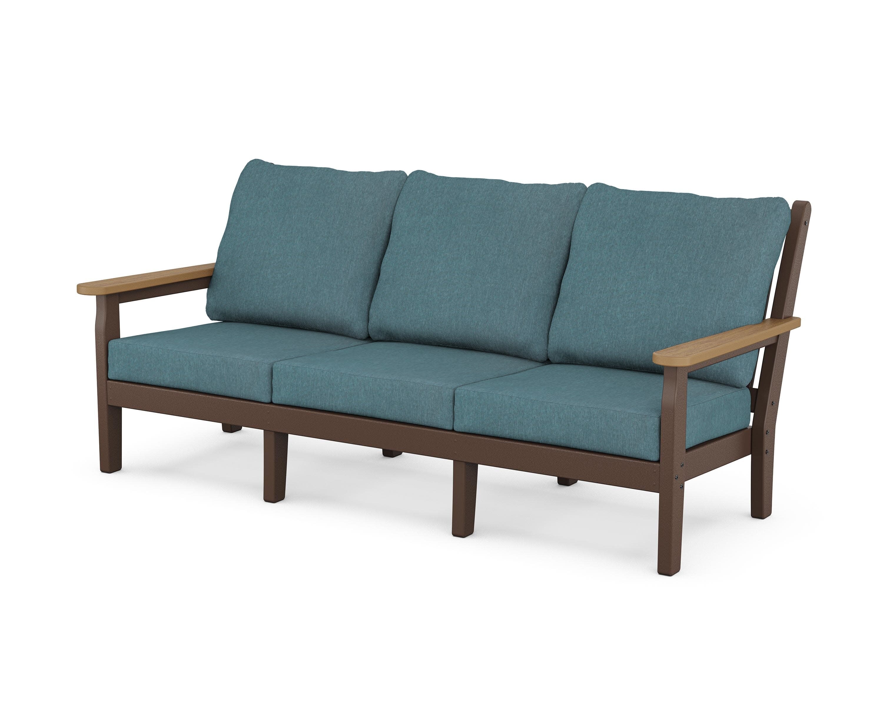 Chippendale Deep Seating Sofa in Mahogany / Natural / Ocean Teal