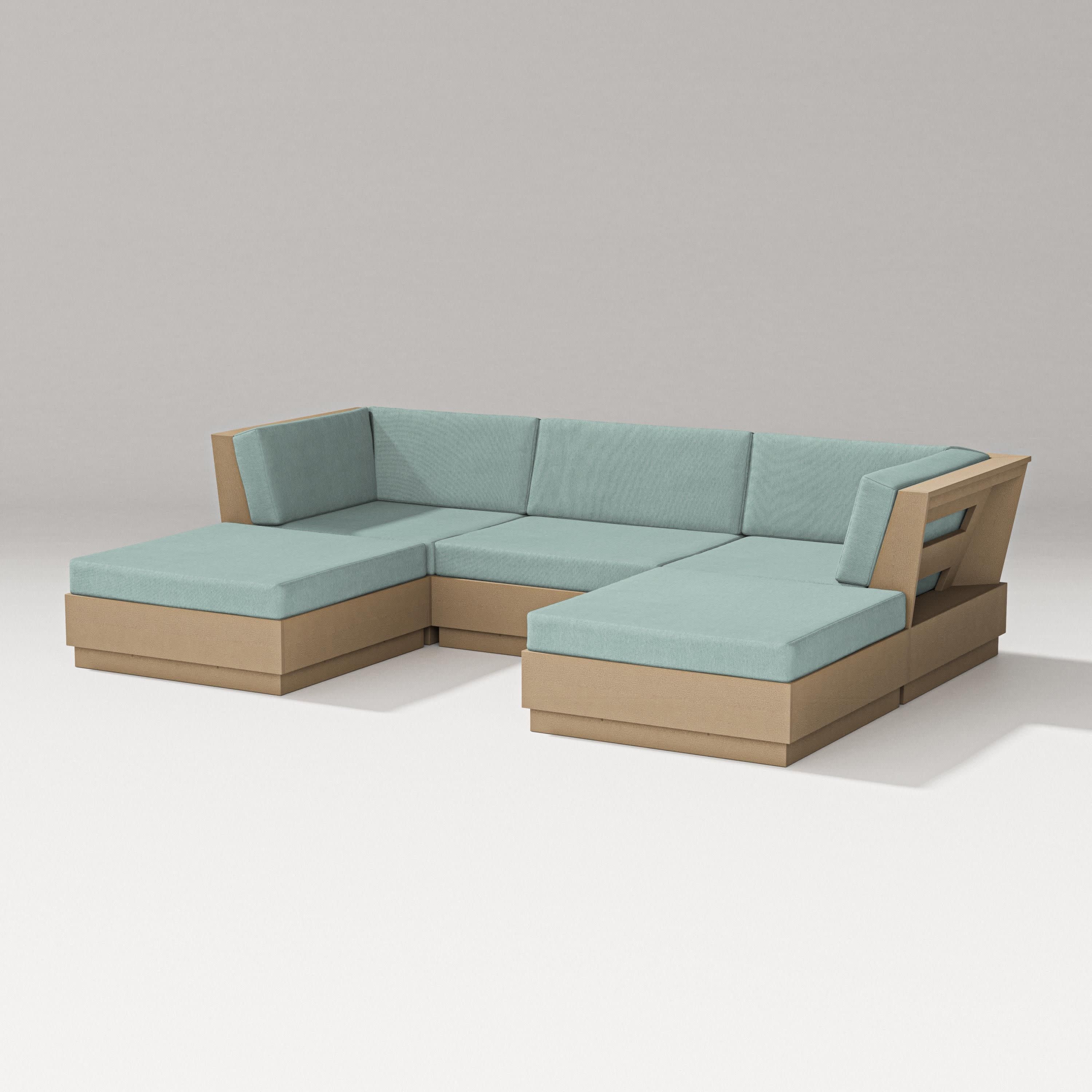 Elevate Double Chaise Sectional in Vintage Sahara / Glacier Spa