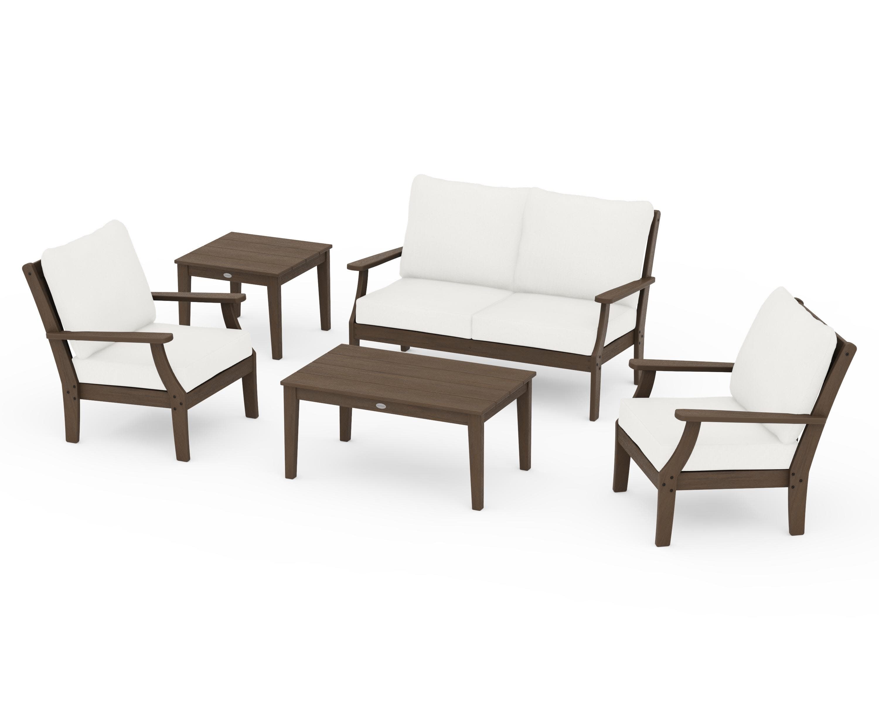 Braxton 5-Piece Deep Seating Set in Kona / Natural Linen