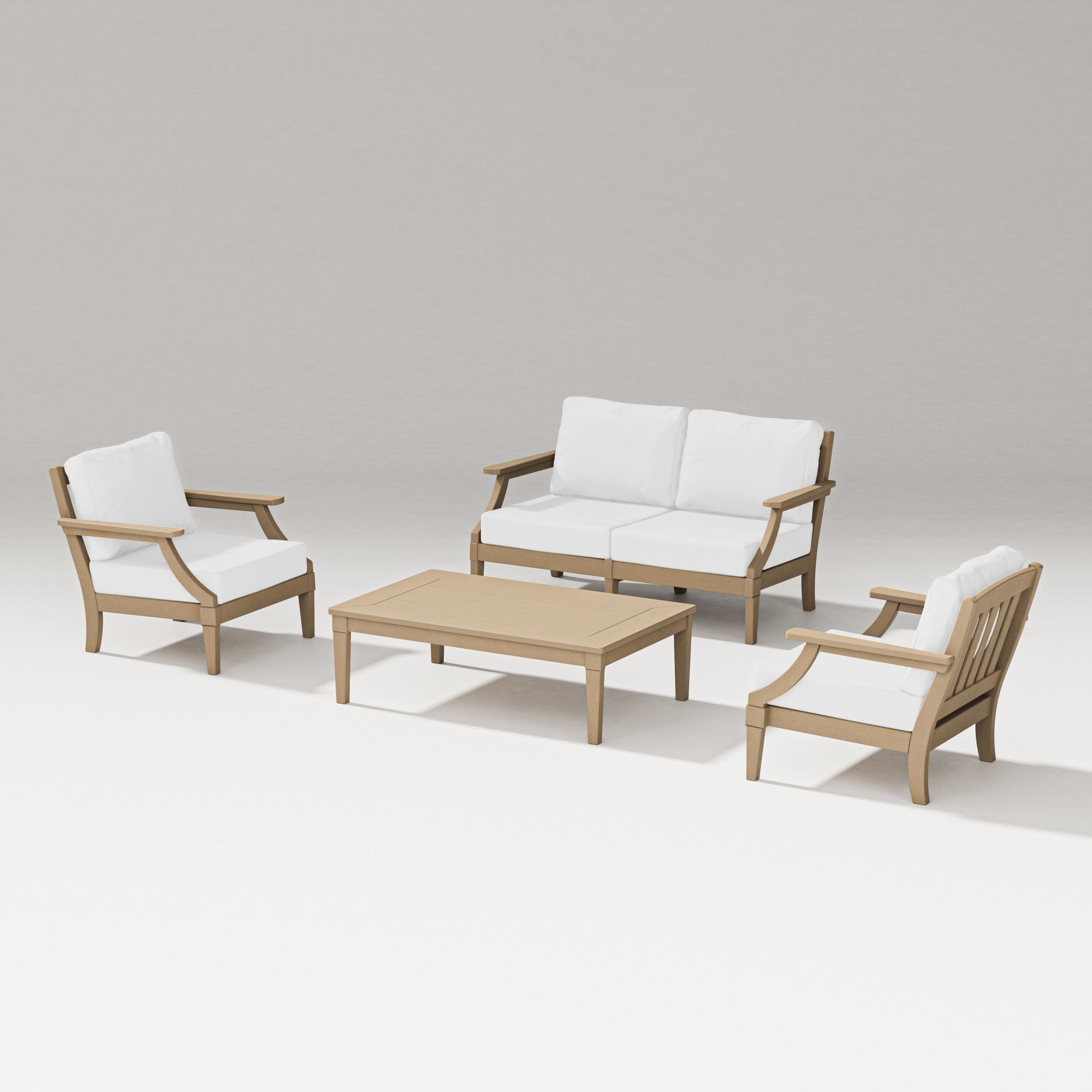 Estate Lounge 4-Piece Loveseat Set in Vintage Sahara / Natural