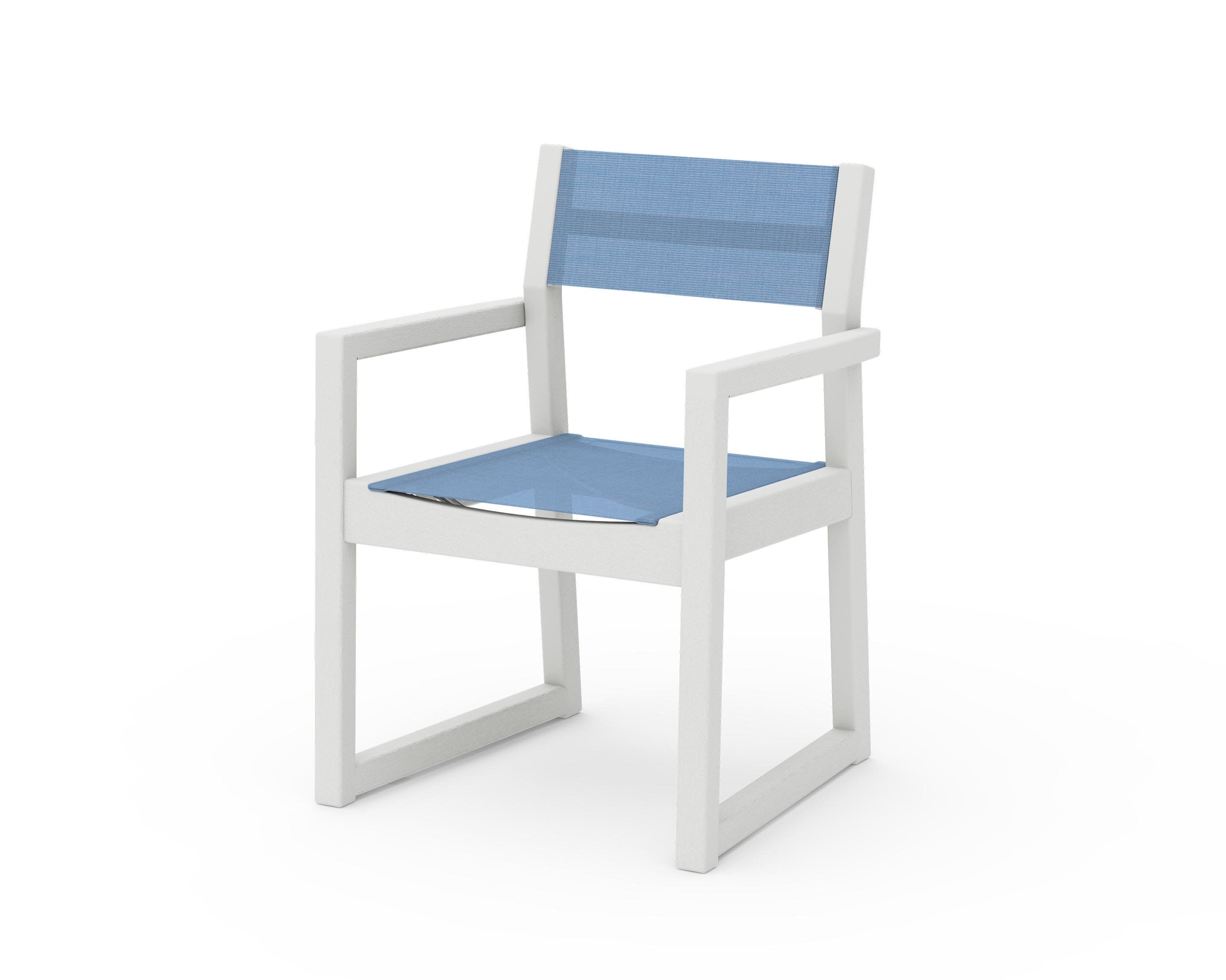 EDGE Sling Dining Arm Chair in Vintage White / Poolside Sling