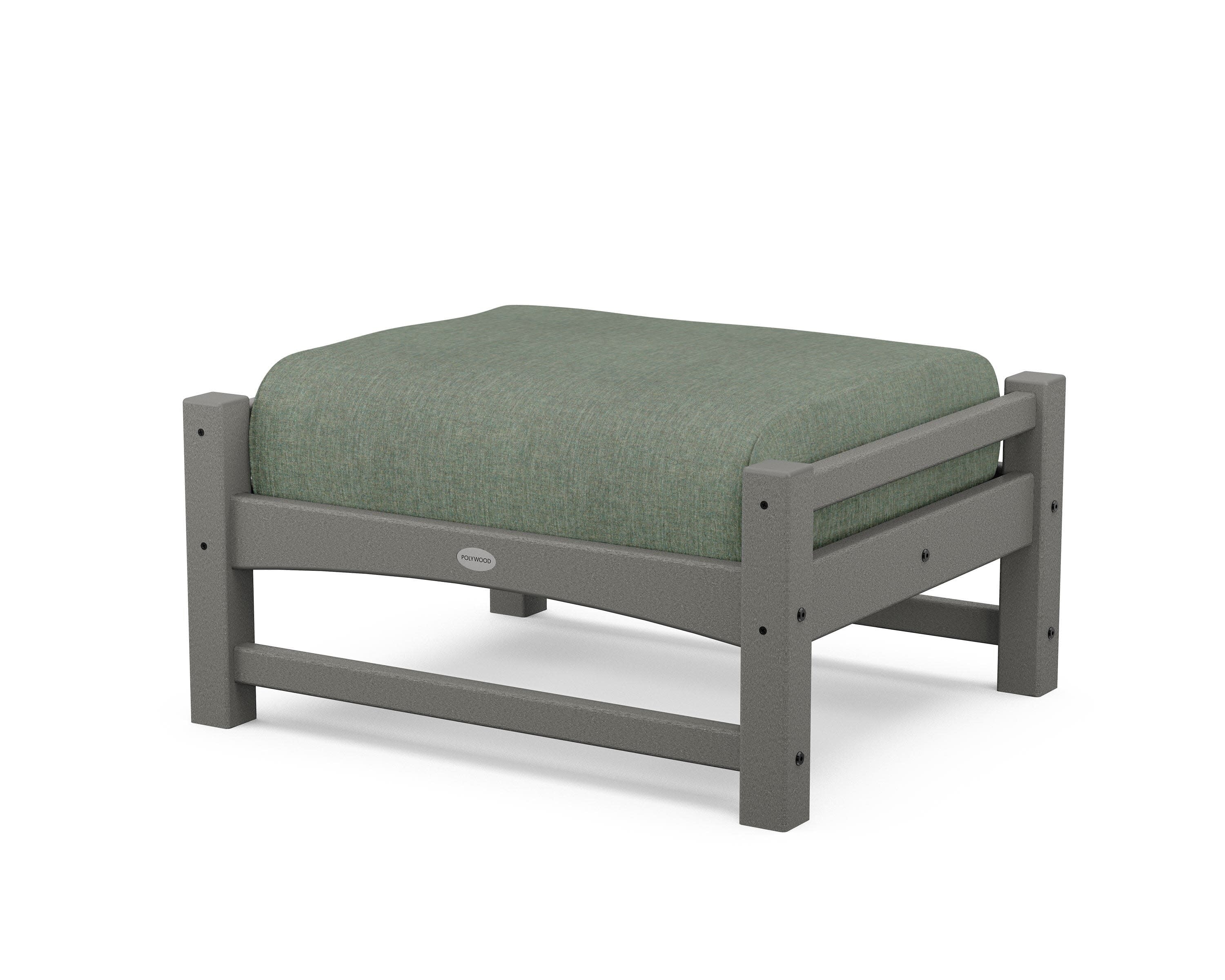 Club Ottoman in Slate Grey / Cast Sage
