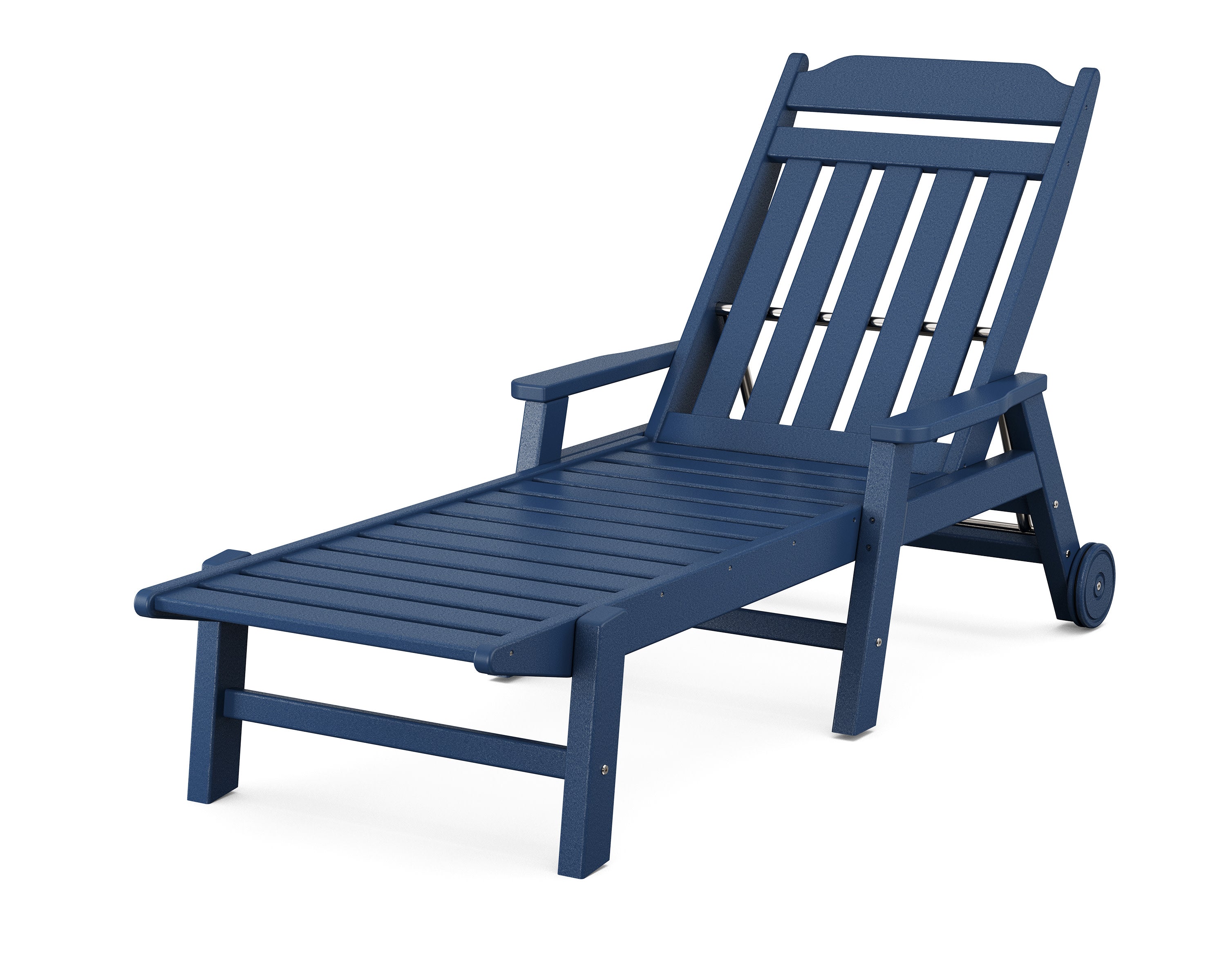 Cottage Chaise with Arms and Wheels in Navy