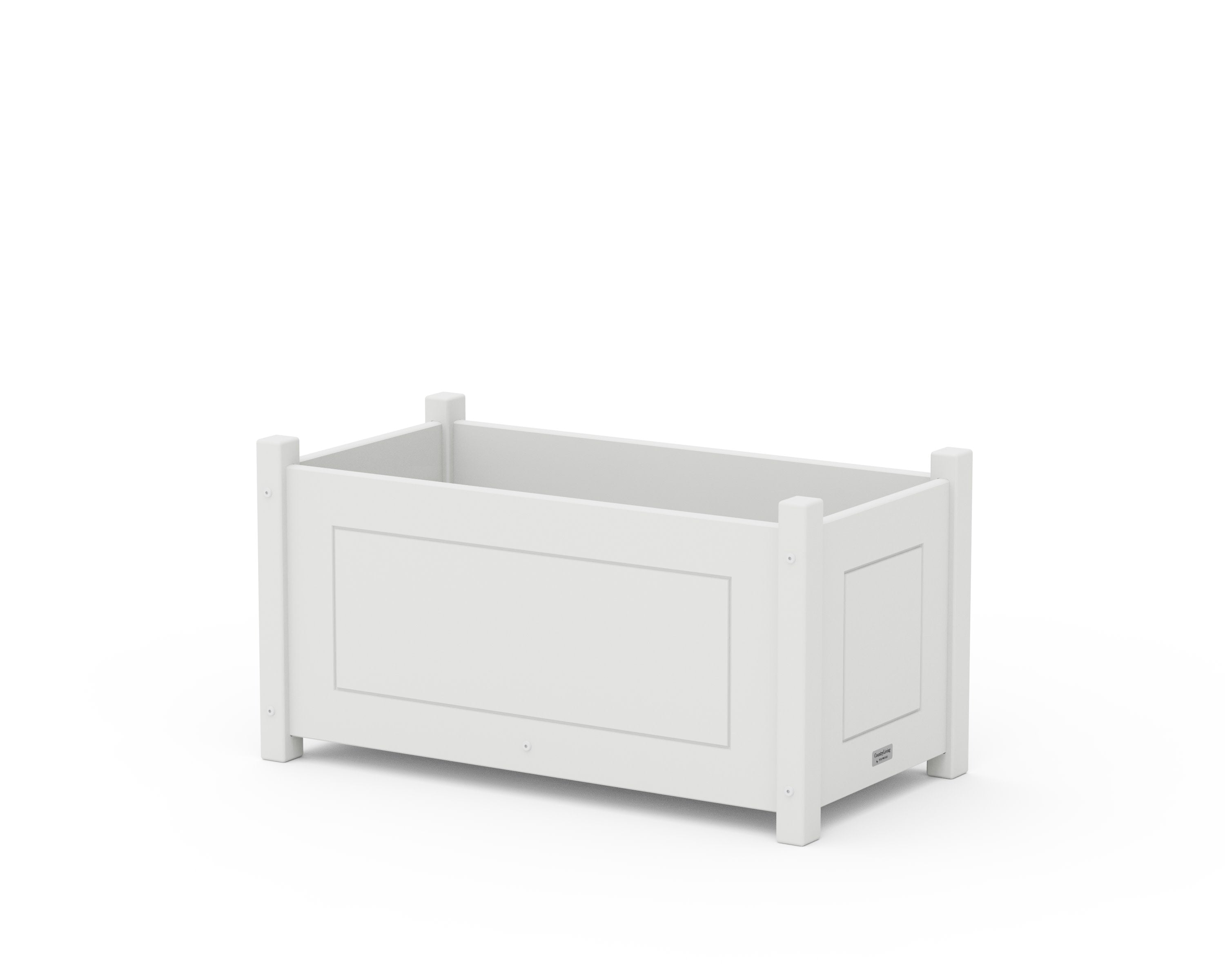 Country Living Rectangle Double Planter Box in White