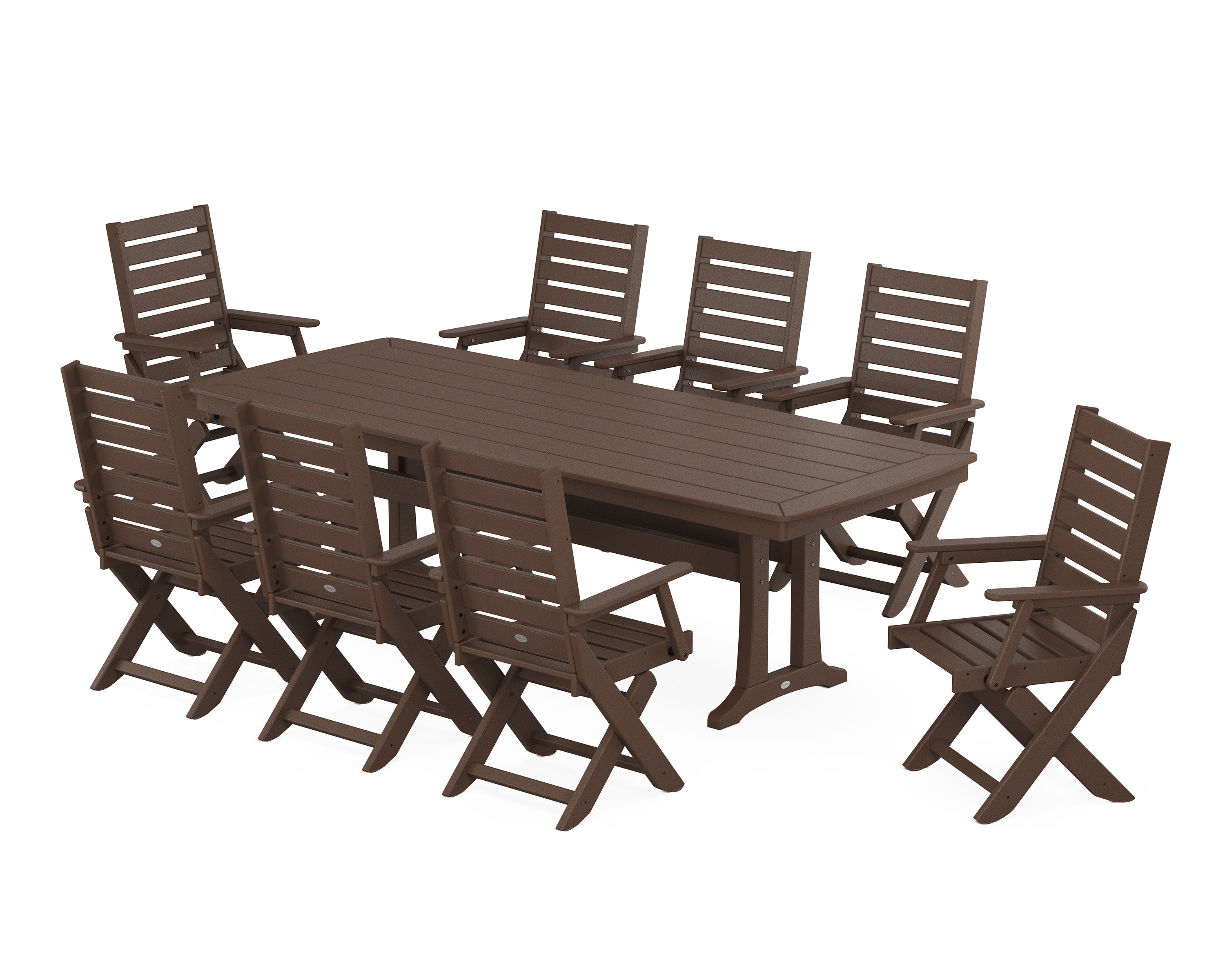 Captain 9-Piece Dining Set with Trestle Legs in Mahogany