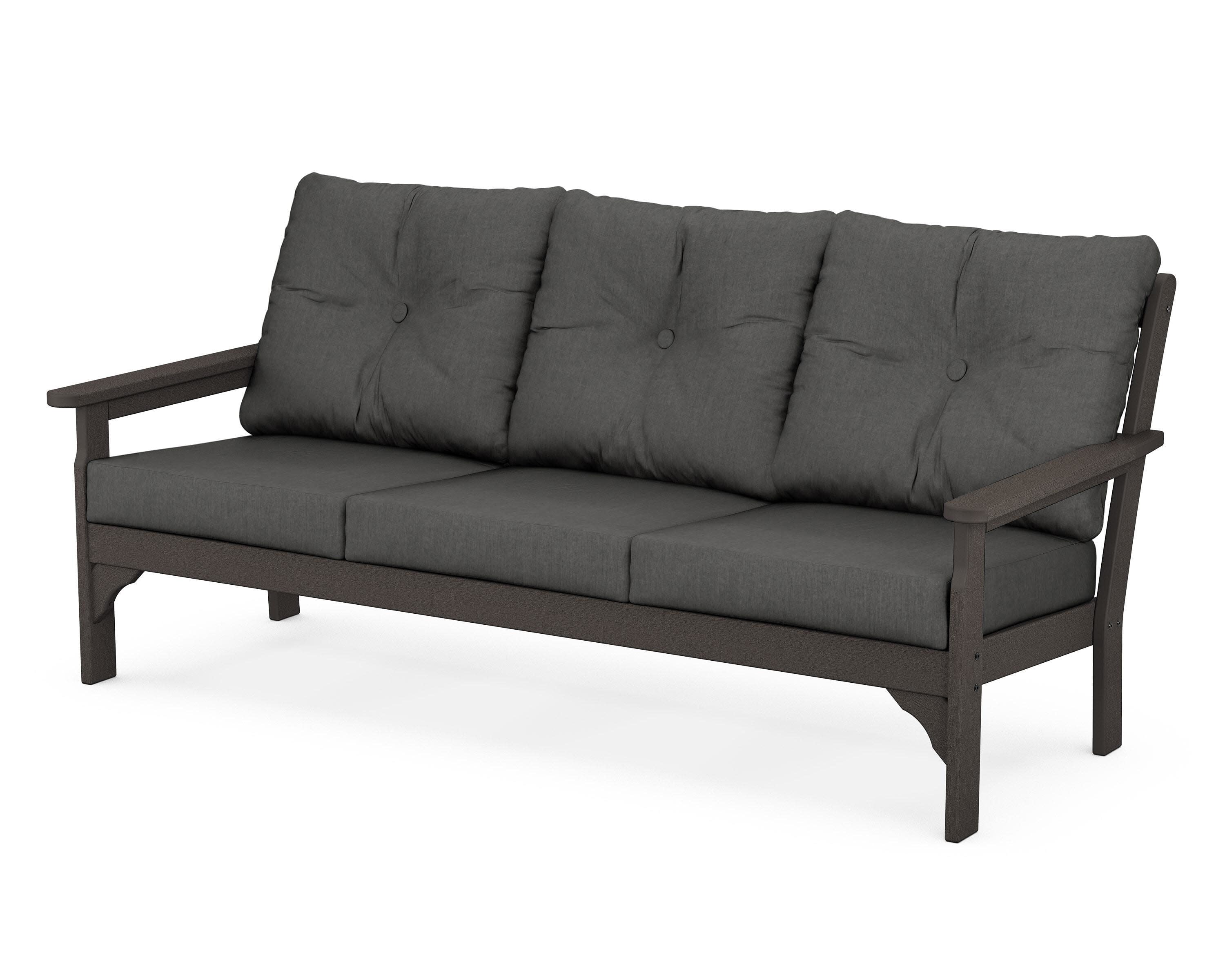 Vineyard Deep Seating Sofa in Vintage Coffee / Spectrum Carbon