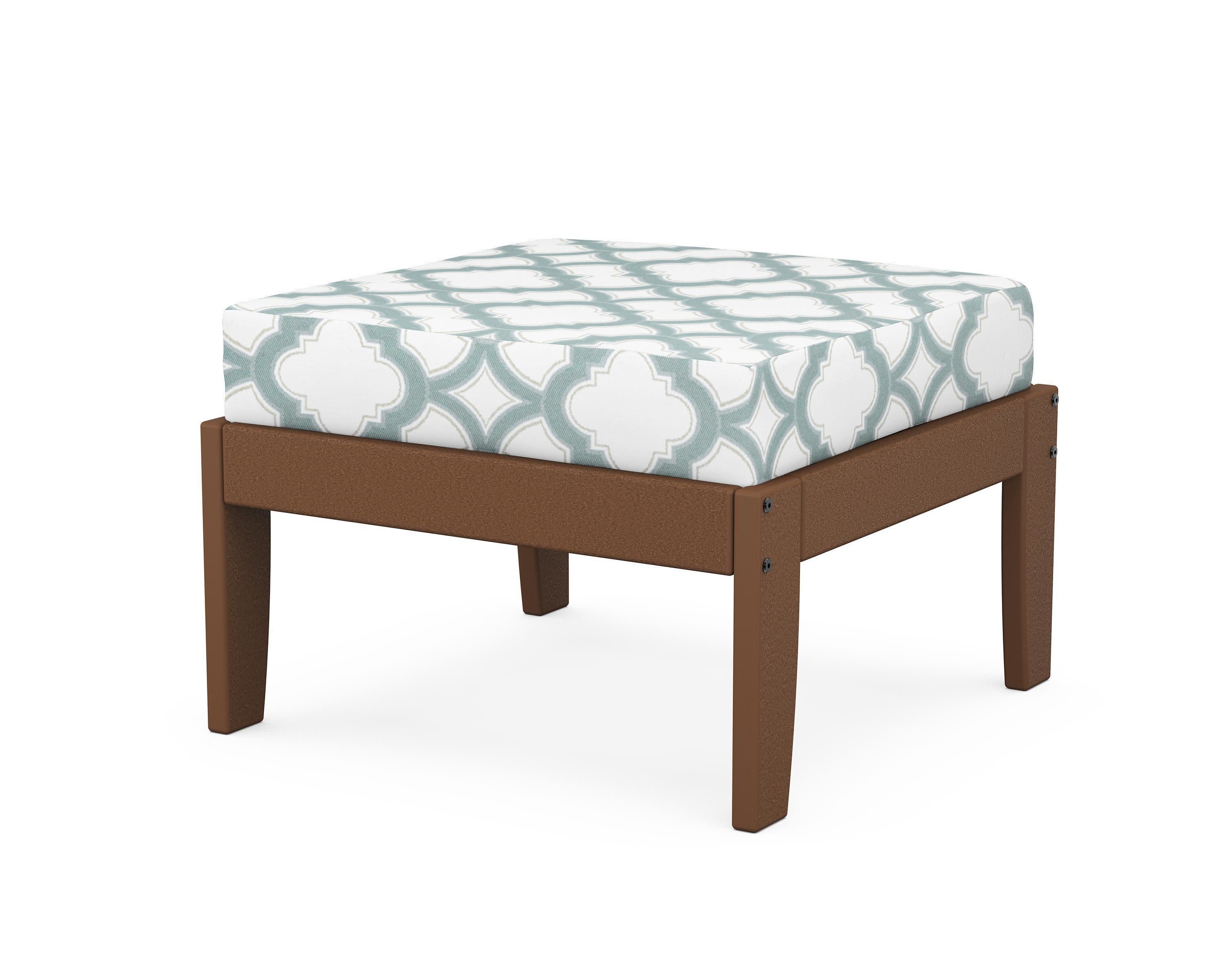 Modular Ottoman - Classic in Teak / Trellis Glacier Spa