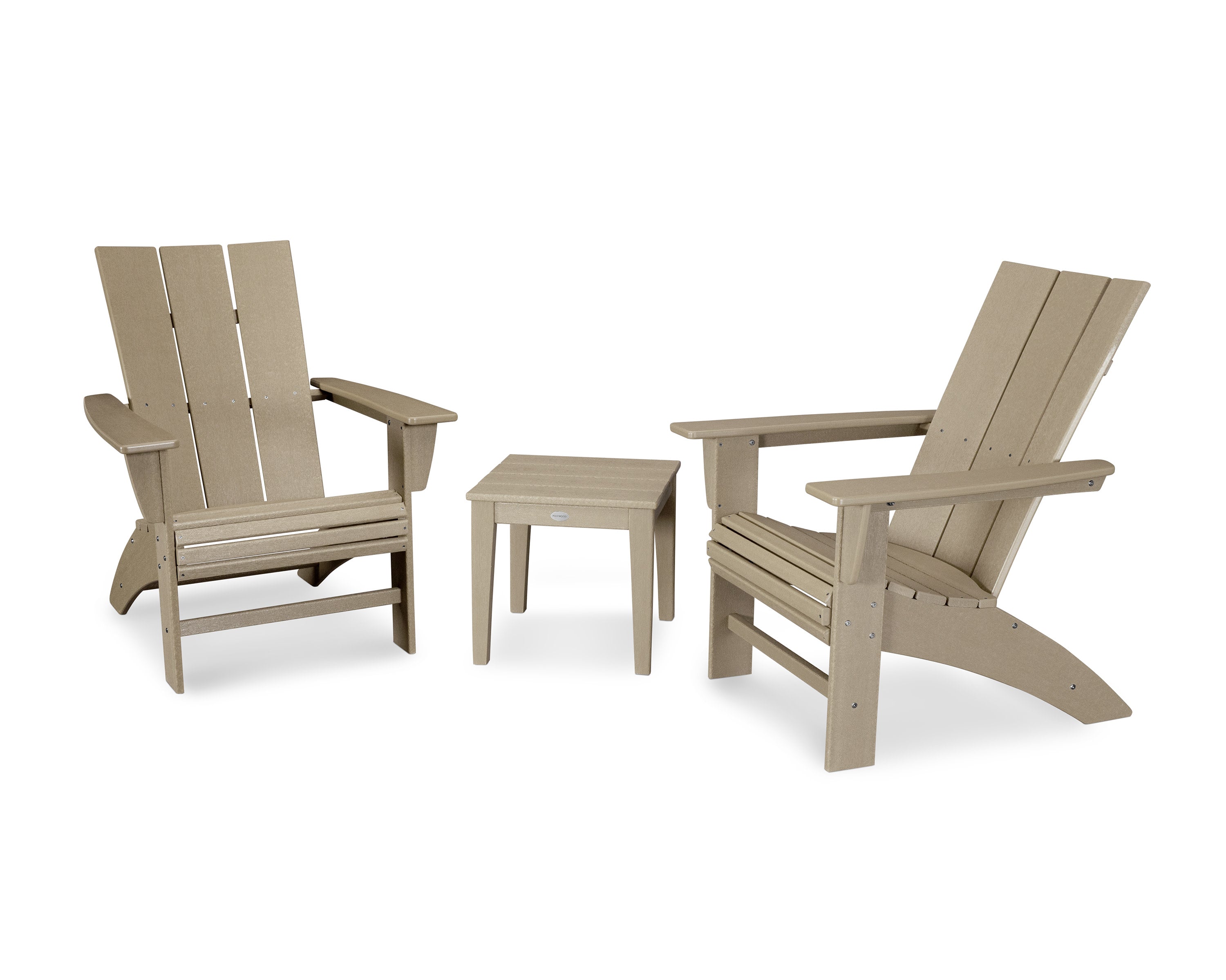 Modern 3-Piece Curveback  Adirondack Set in Vintage Sahara