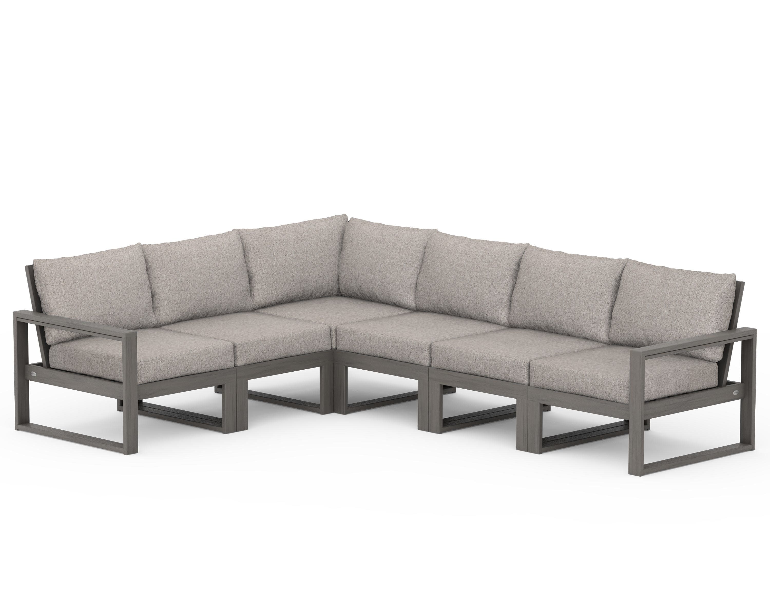 EDGE 6-Piece Modular Deep Seating Set in Driftwood / Weathered Tweed