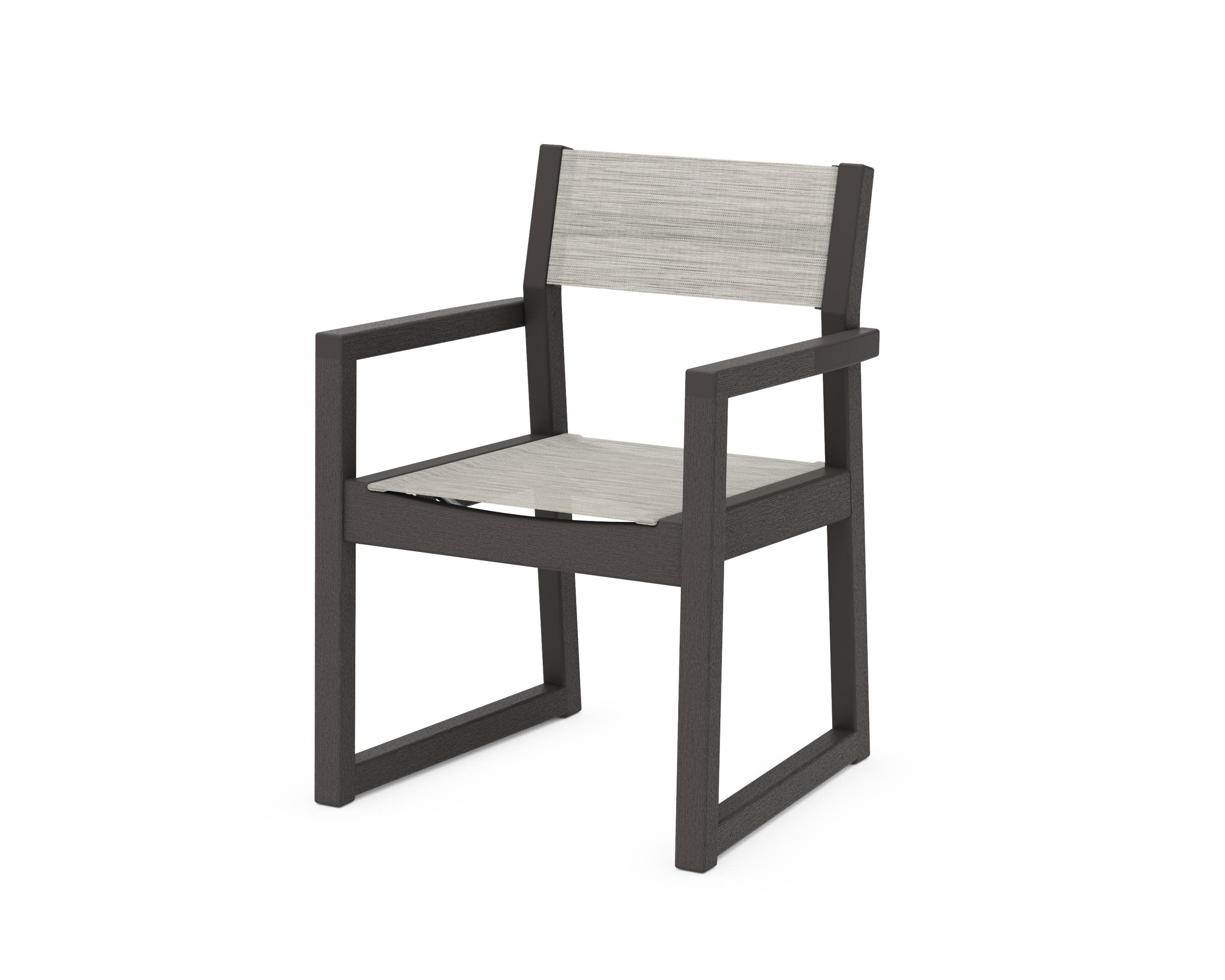 EDGE Sling Dining Arm Chair in Vintage Coffee / Birch Sling