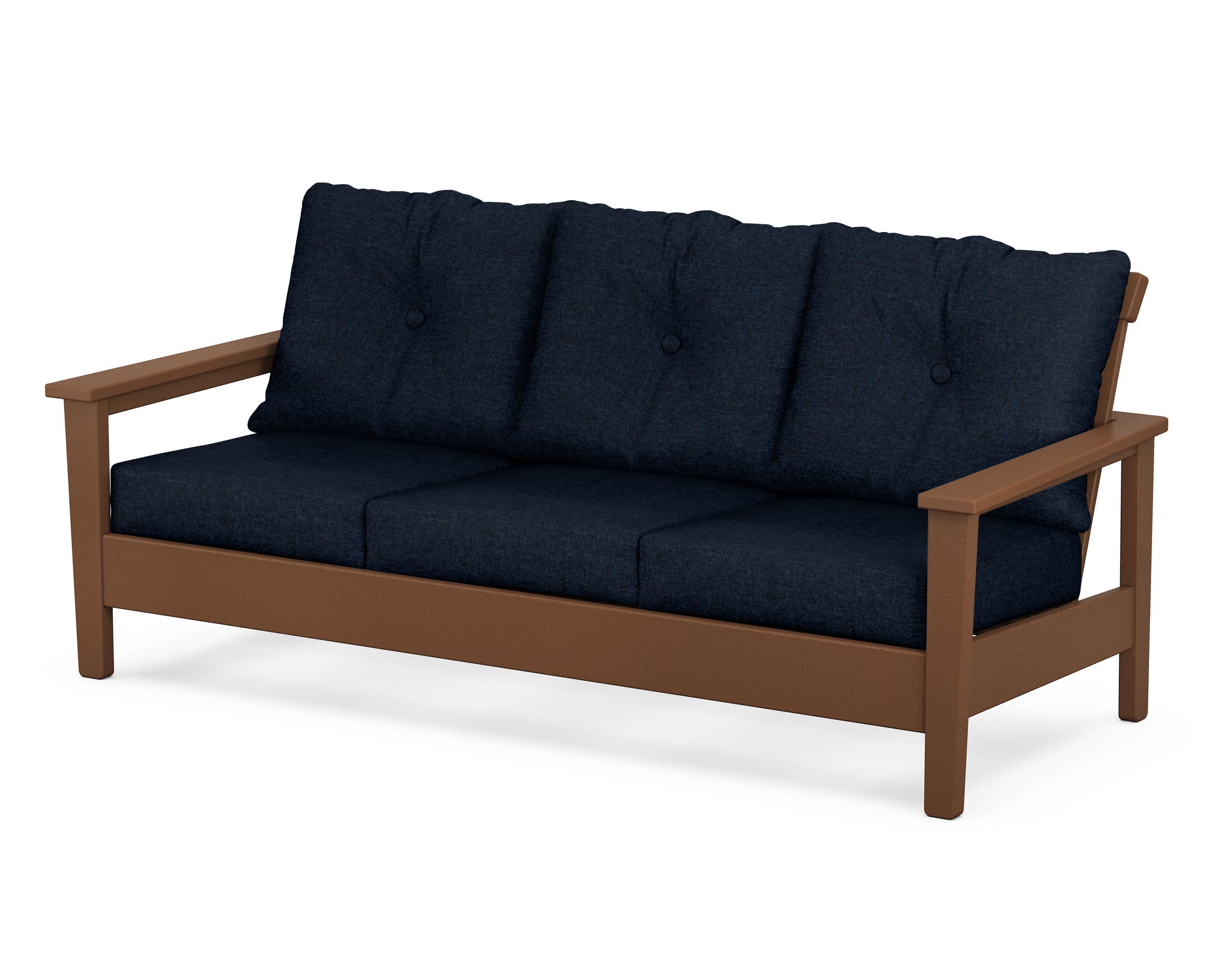 Prescott Deep Seating Sofa in Teak / Marine Indigo