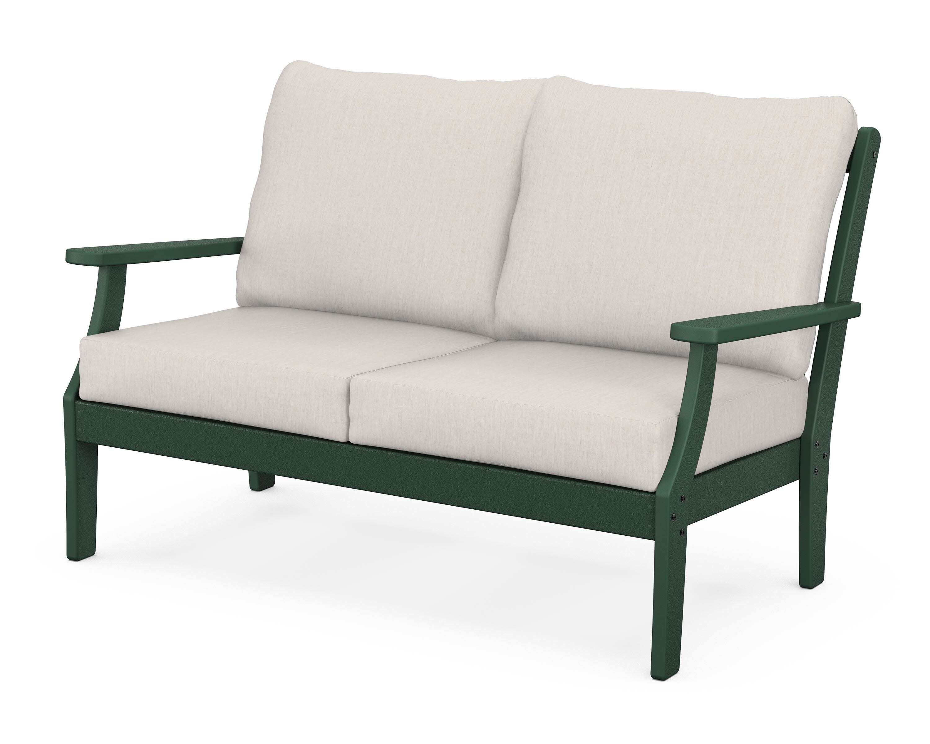 Braxton Deep Seating Loveseat in Green / Cast Ash