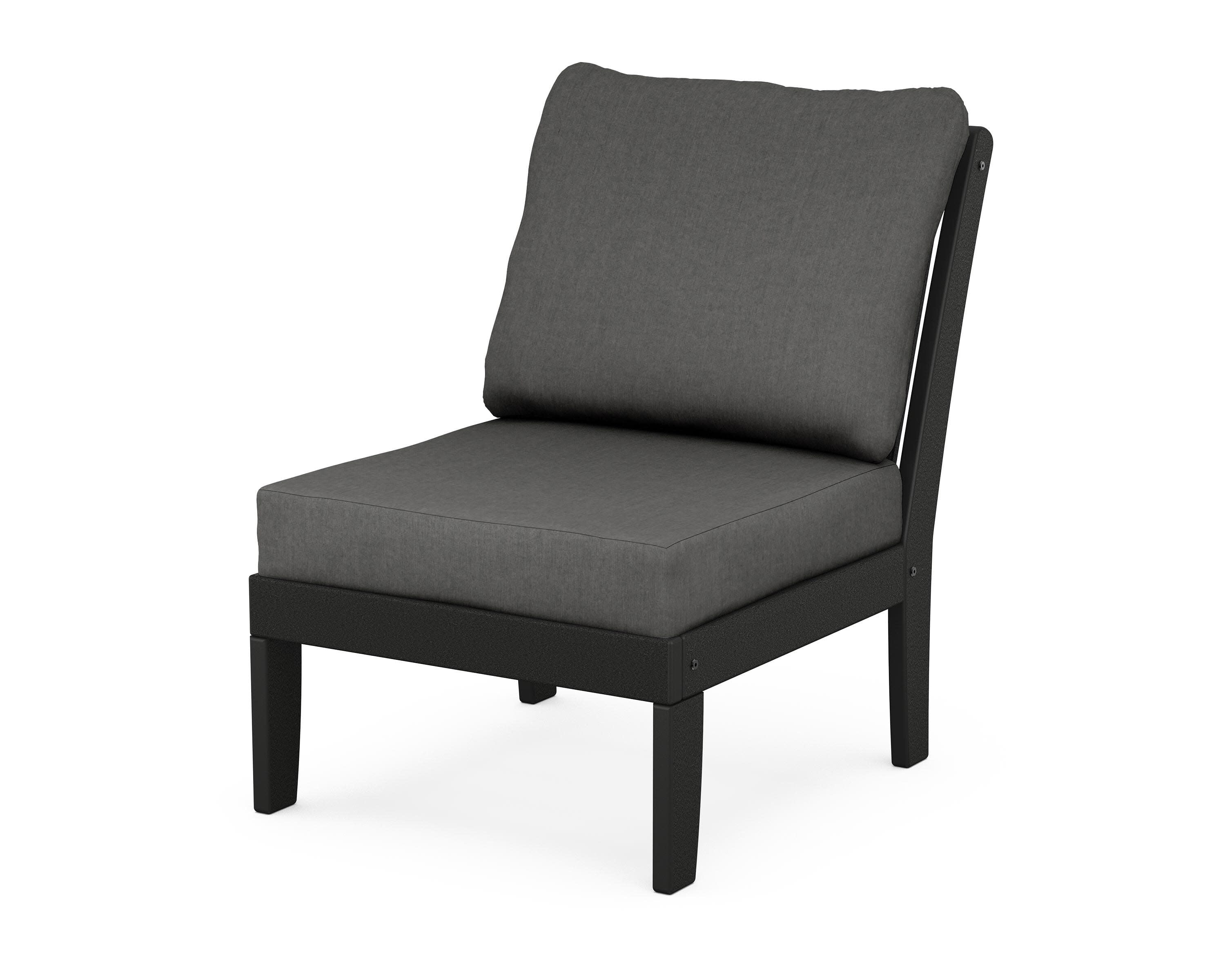Braxton Modular Armless Chair in Black / Spectrum Carbon