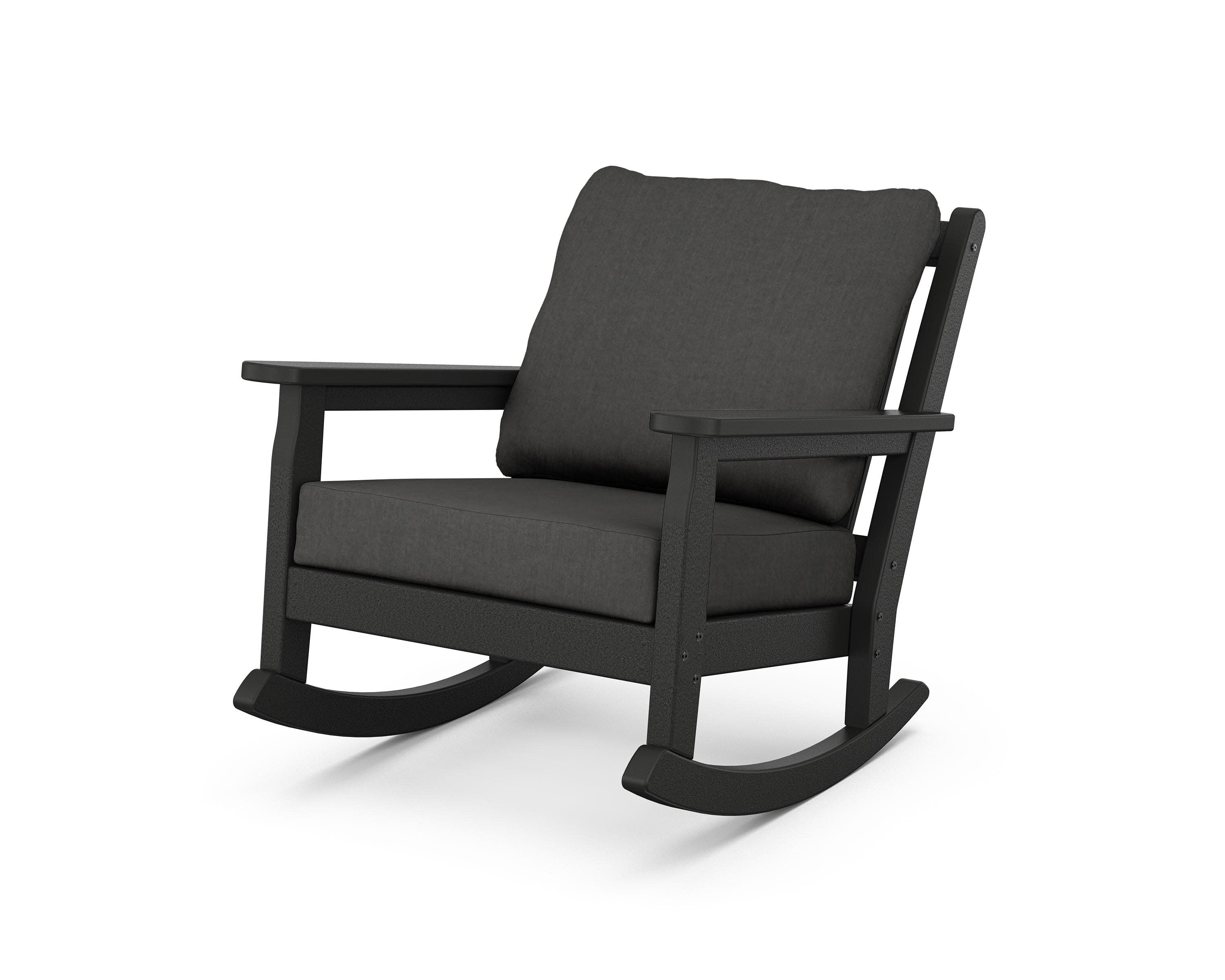 Chippendale Deep Seating Rocking Chair in Black / Spectrum Carbon