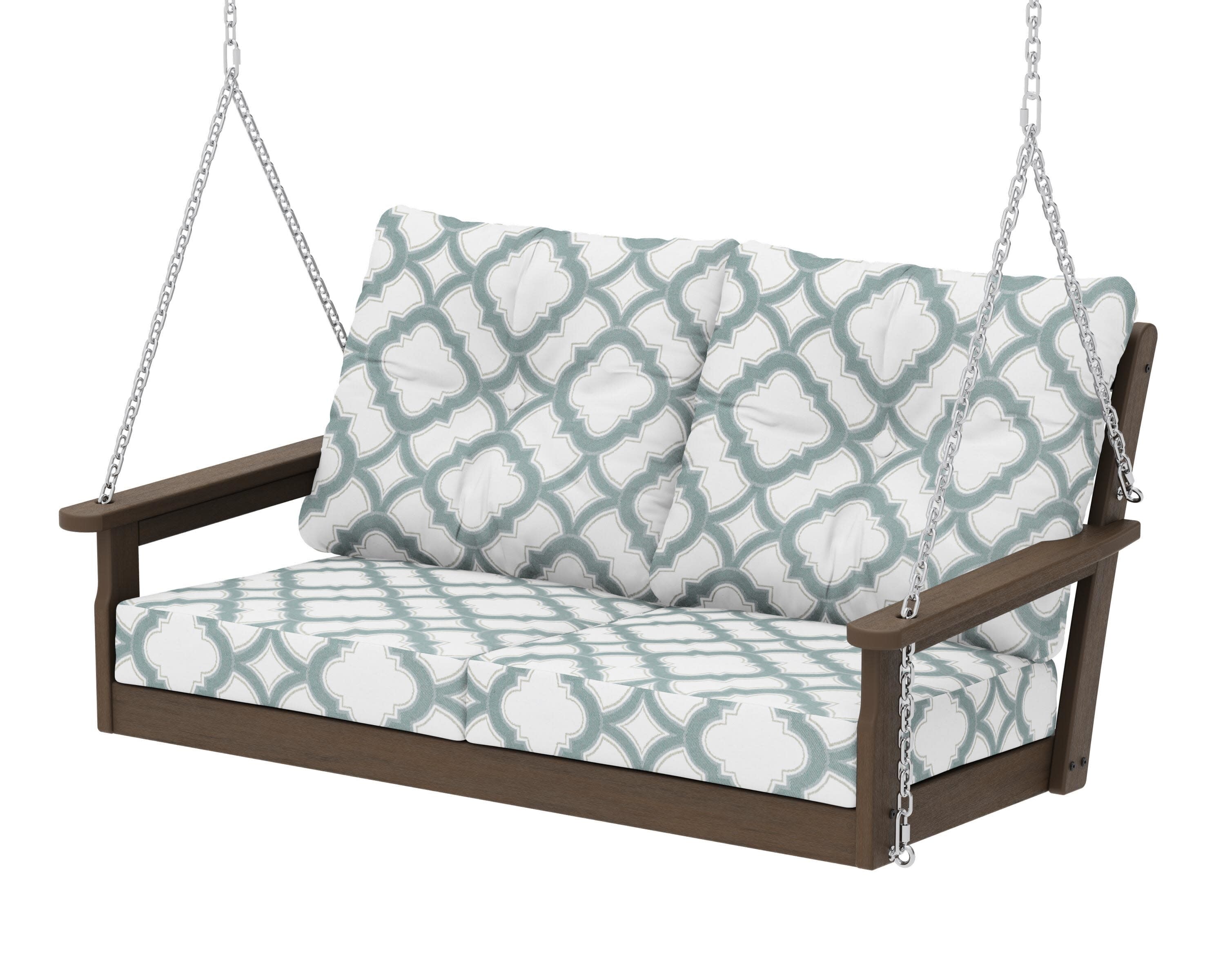 Vineyard Deep Seating Swing in Kona / Trellis Glacier Spa