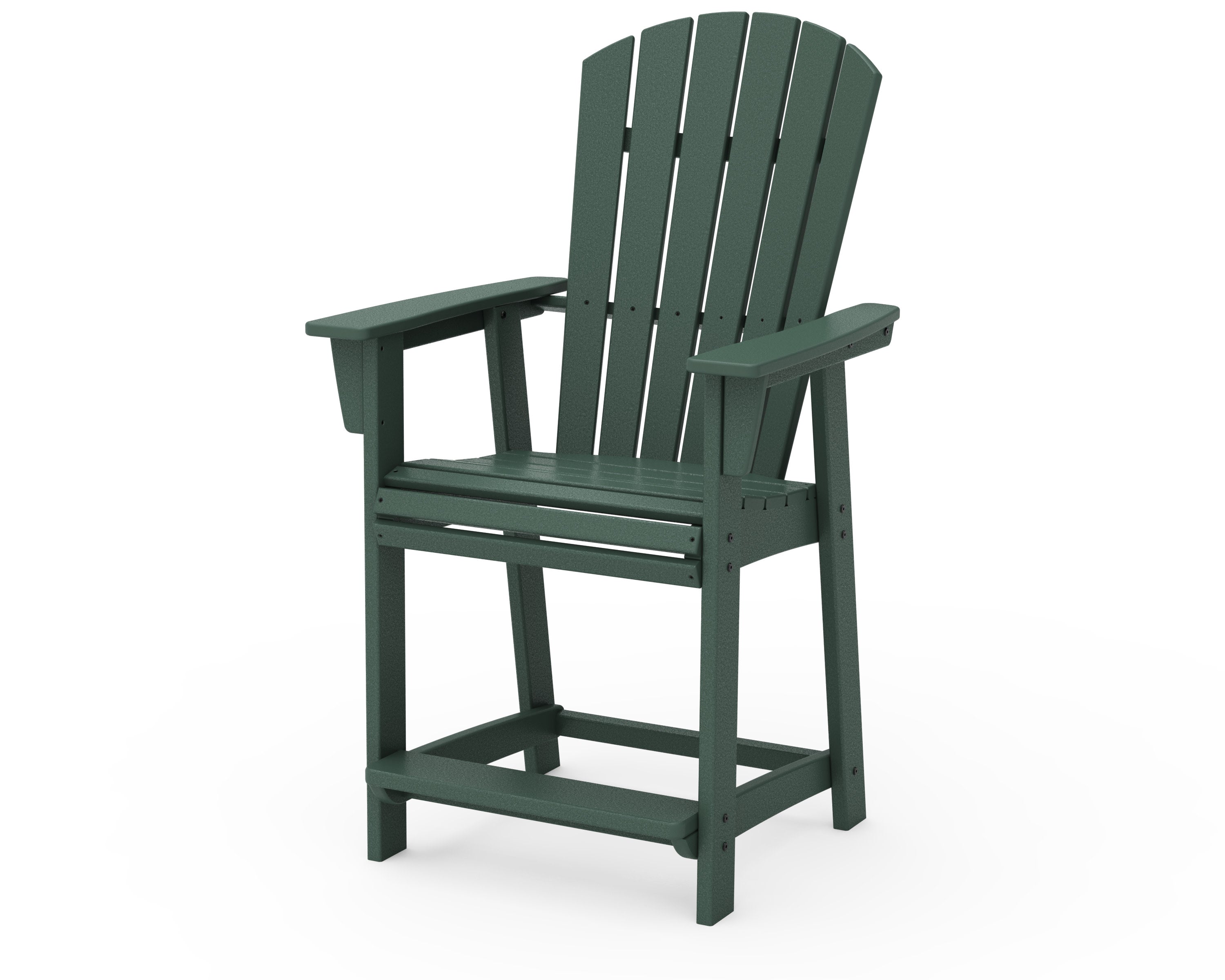 Nautical Curveback Adirondack Counter Chair in Green