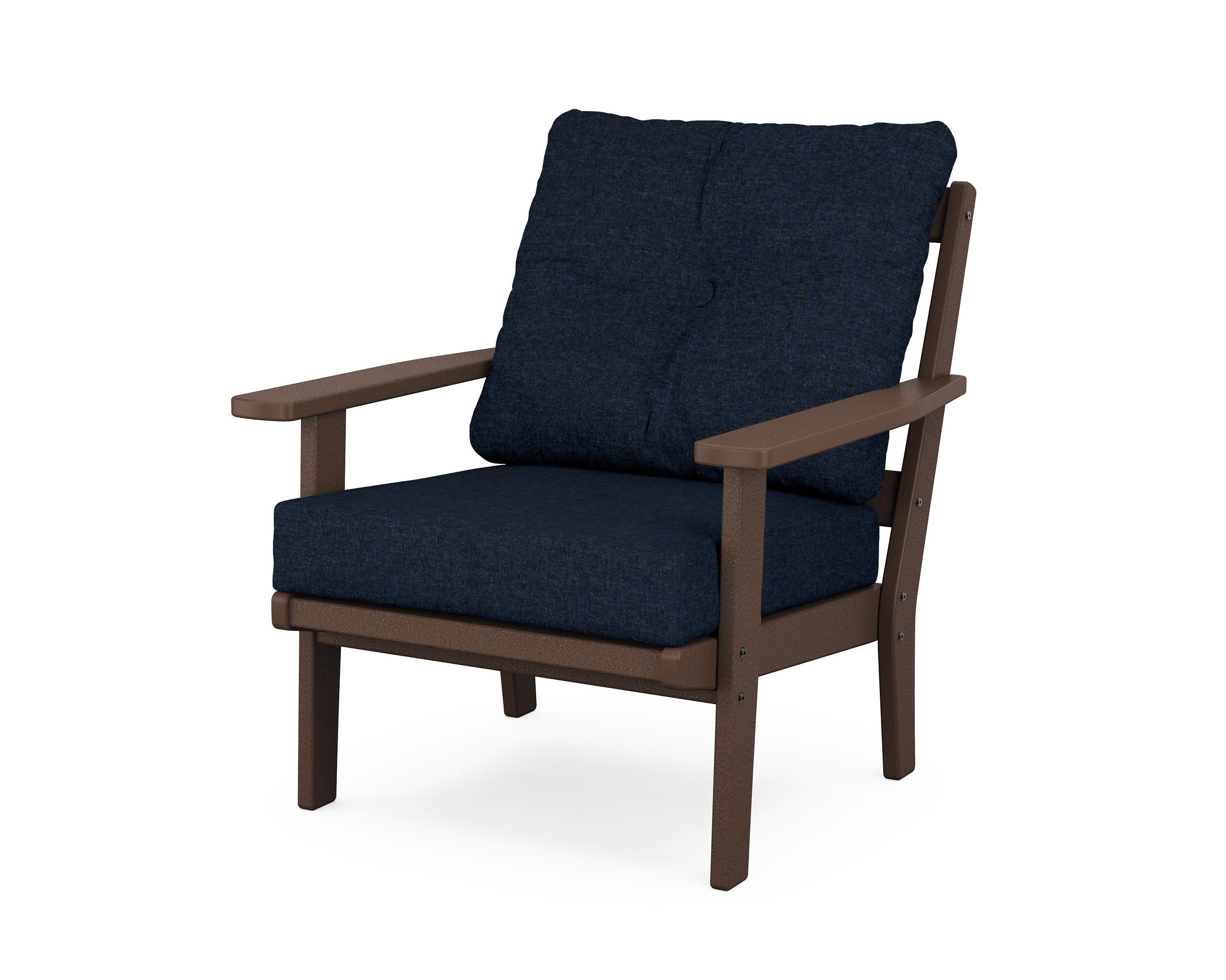Oxford Deep Seating Chair in Mahogany / Marine Indigo