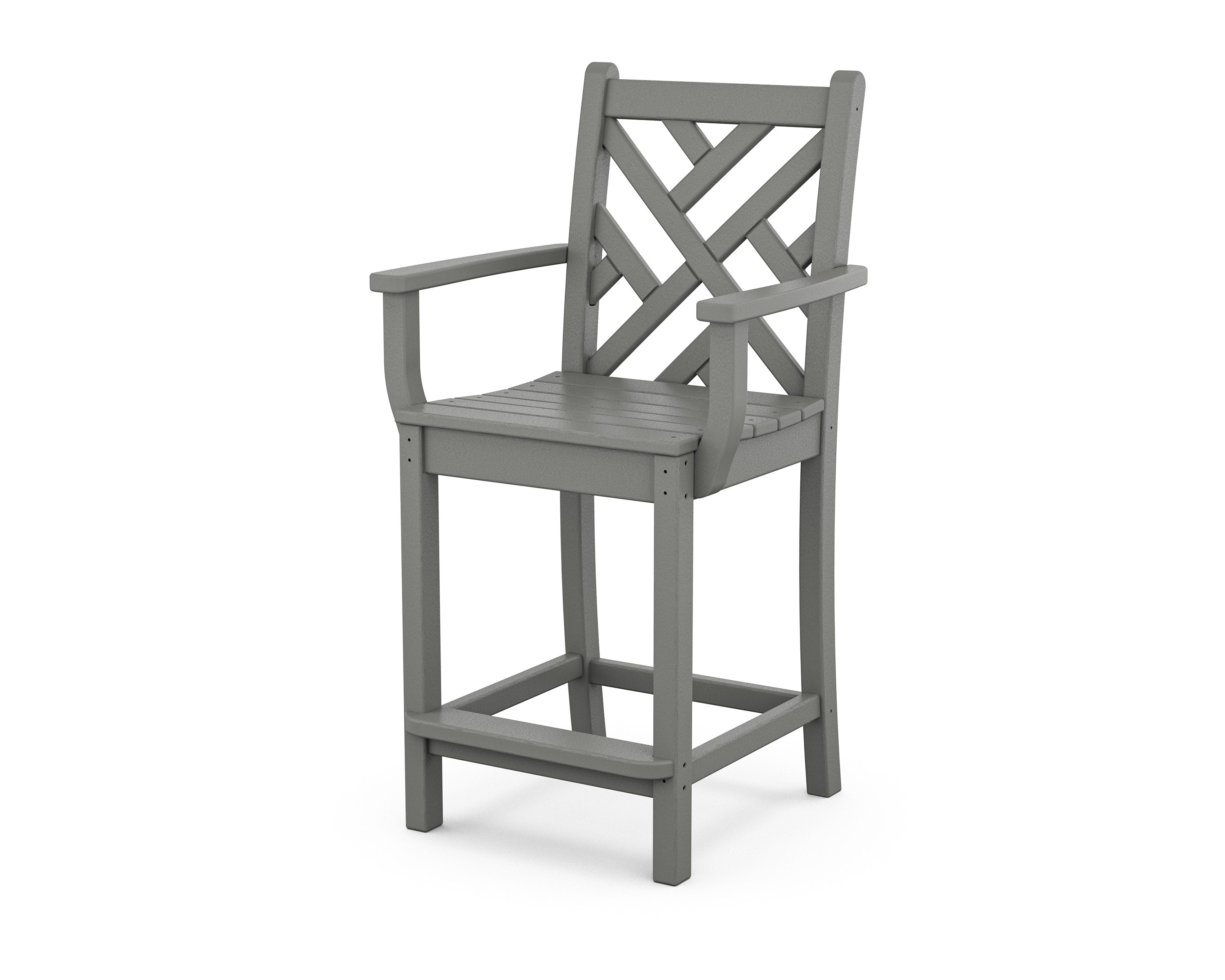 Chippendale Counter Arm Chair in Slate Grey