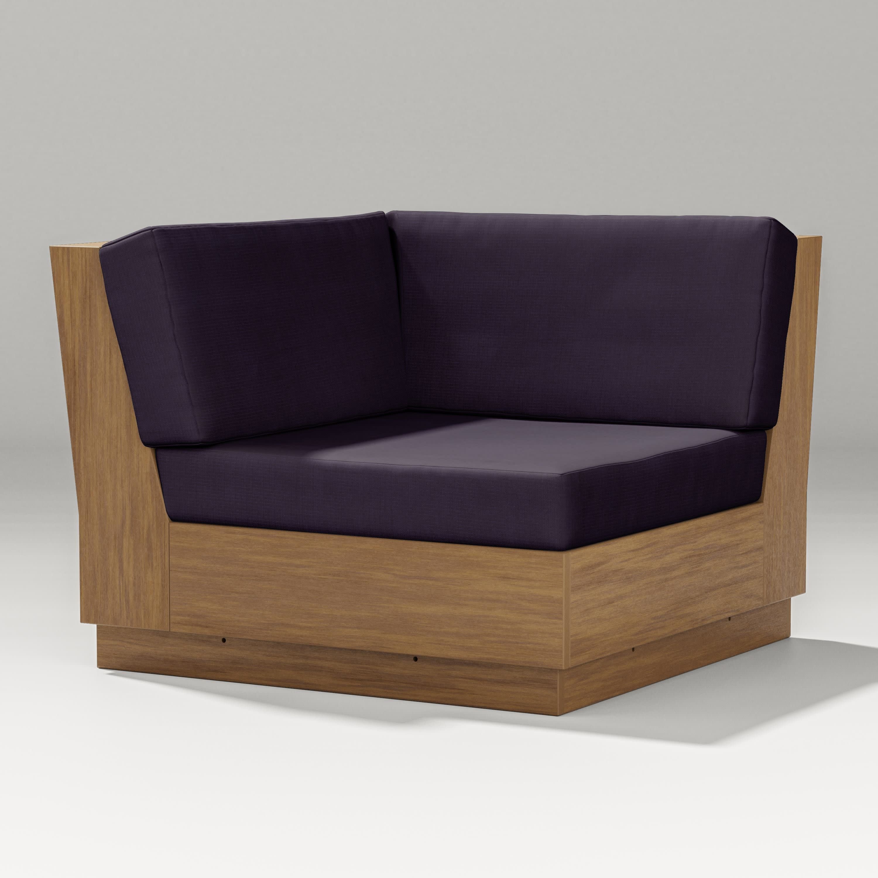 Elevate Modular Corner Chair in Natural / Navy Linen
