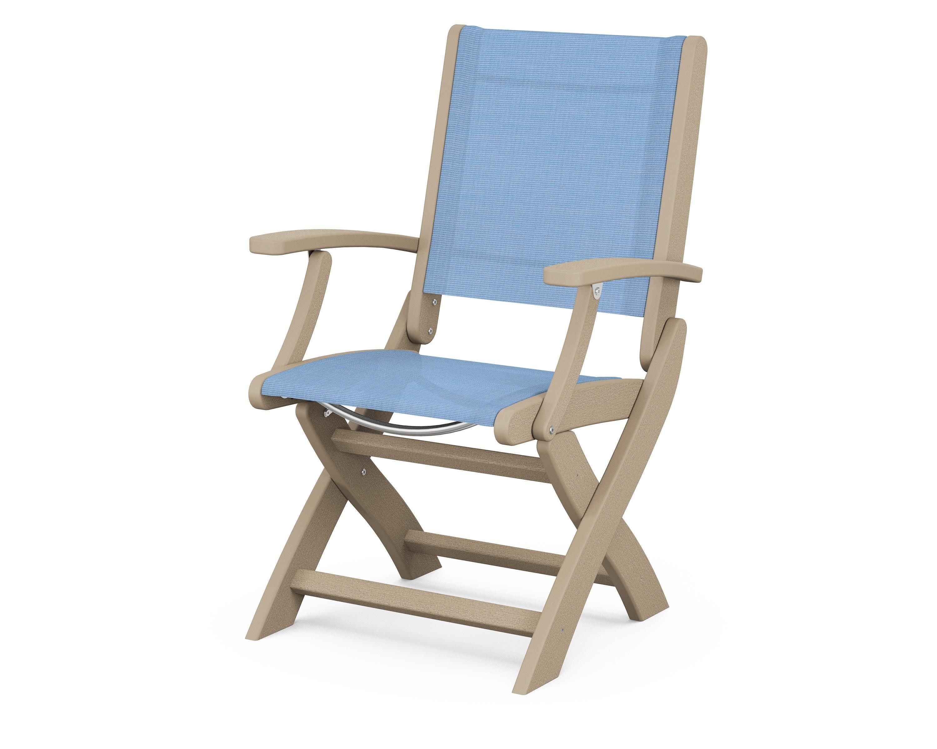 Coastal Folding Chair in Vintage Sahara / Poolside Sling
