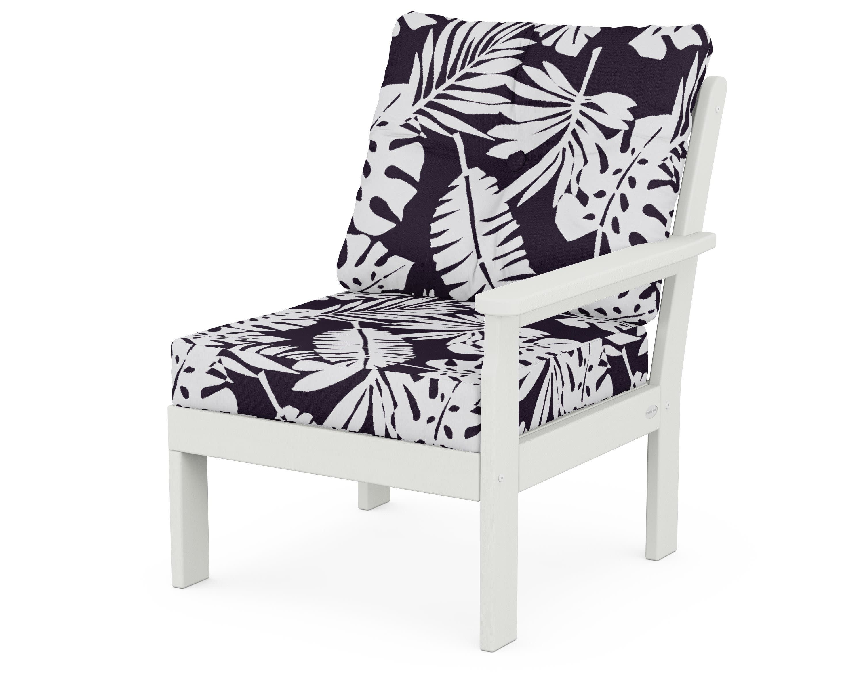 Vineyard Modular Right Arm Chair in Vintage White / Leaf Navy