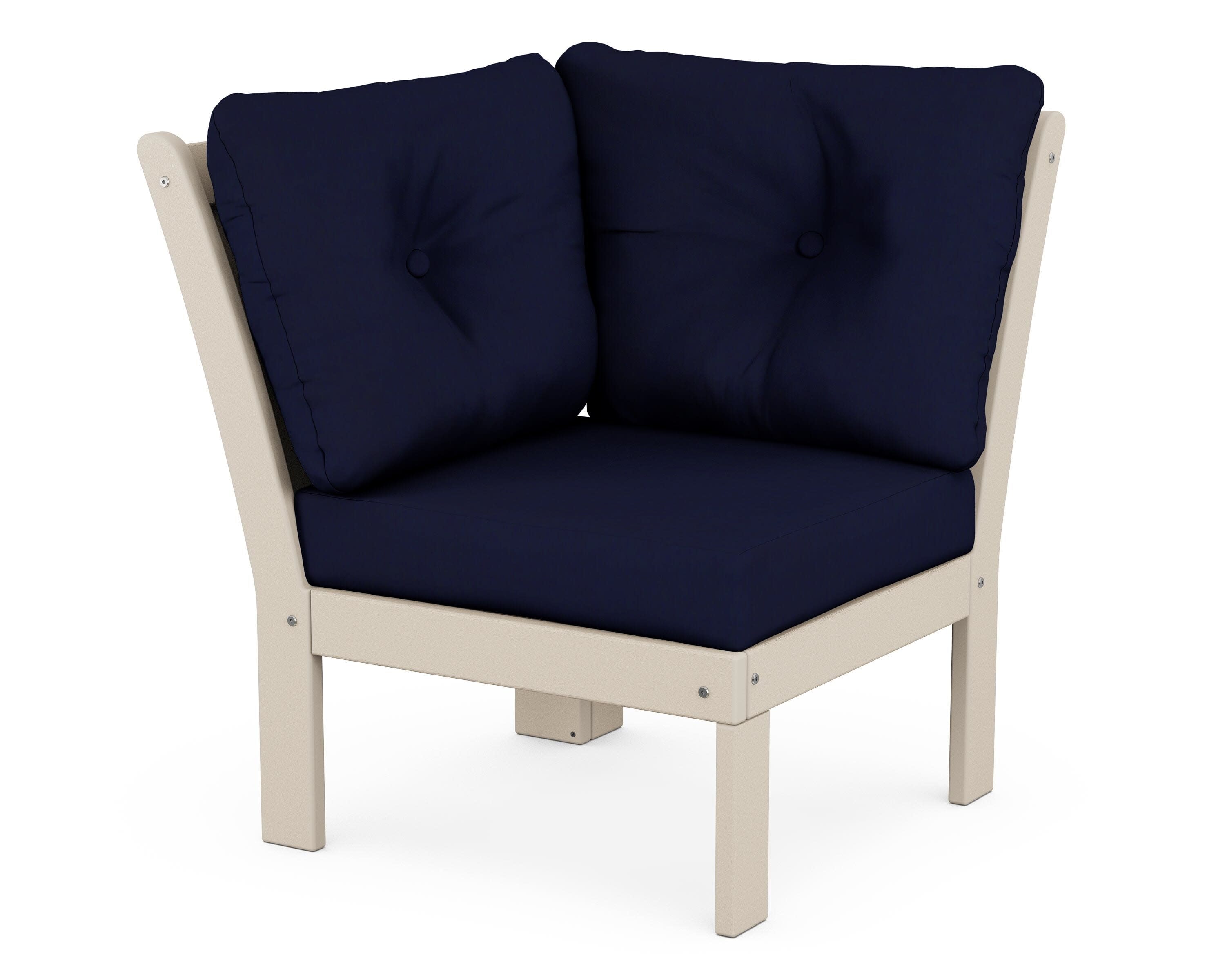 Vineyard Modular Corner Chair in Sand / Navy