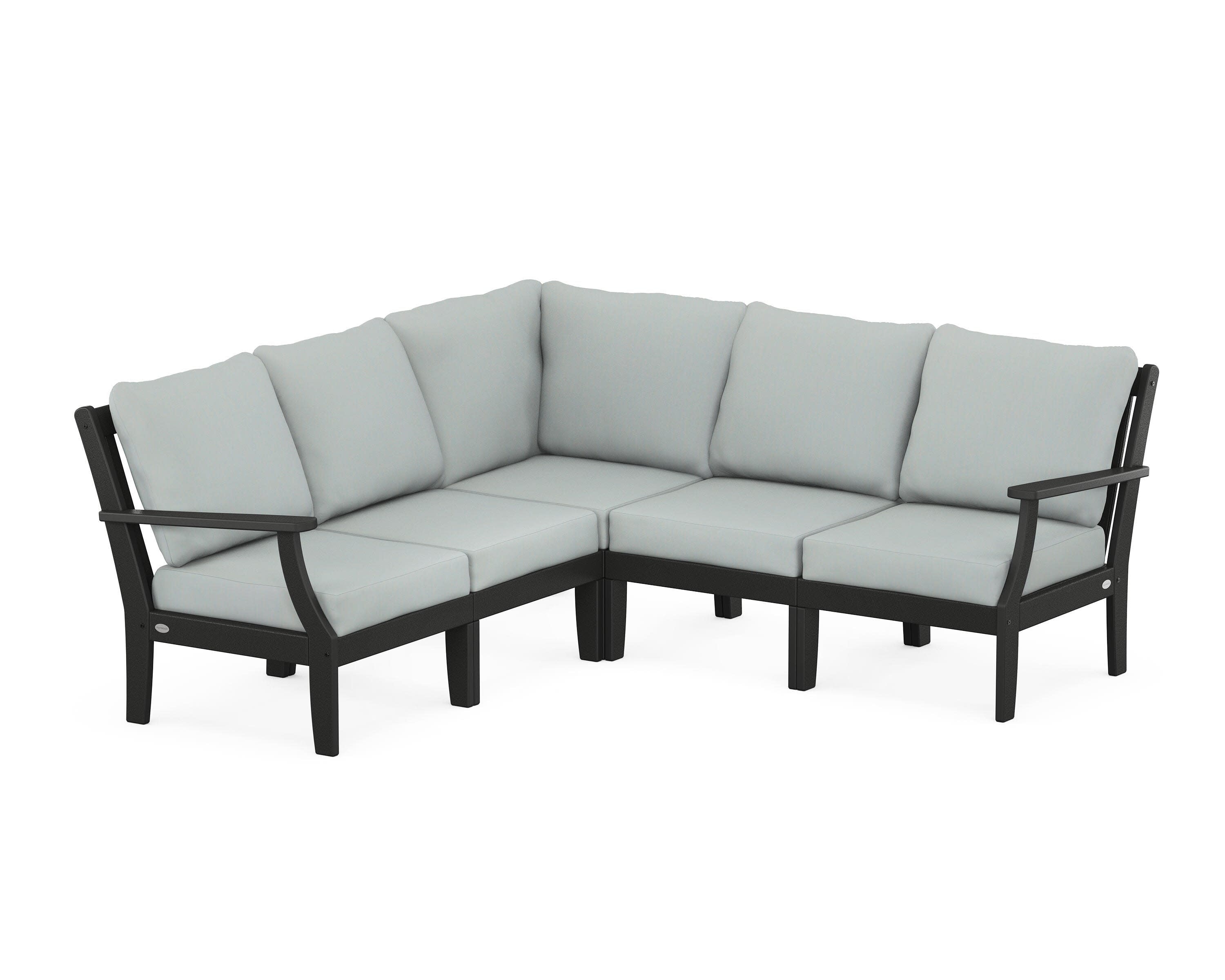 Braxton Modular 5-Piece Deep Seating Set in Black / Spa