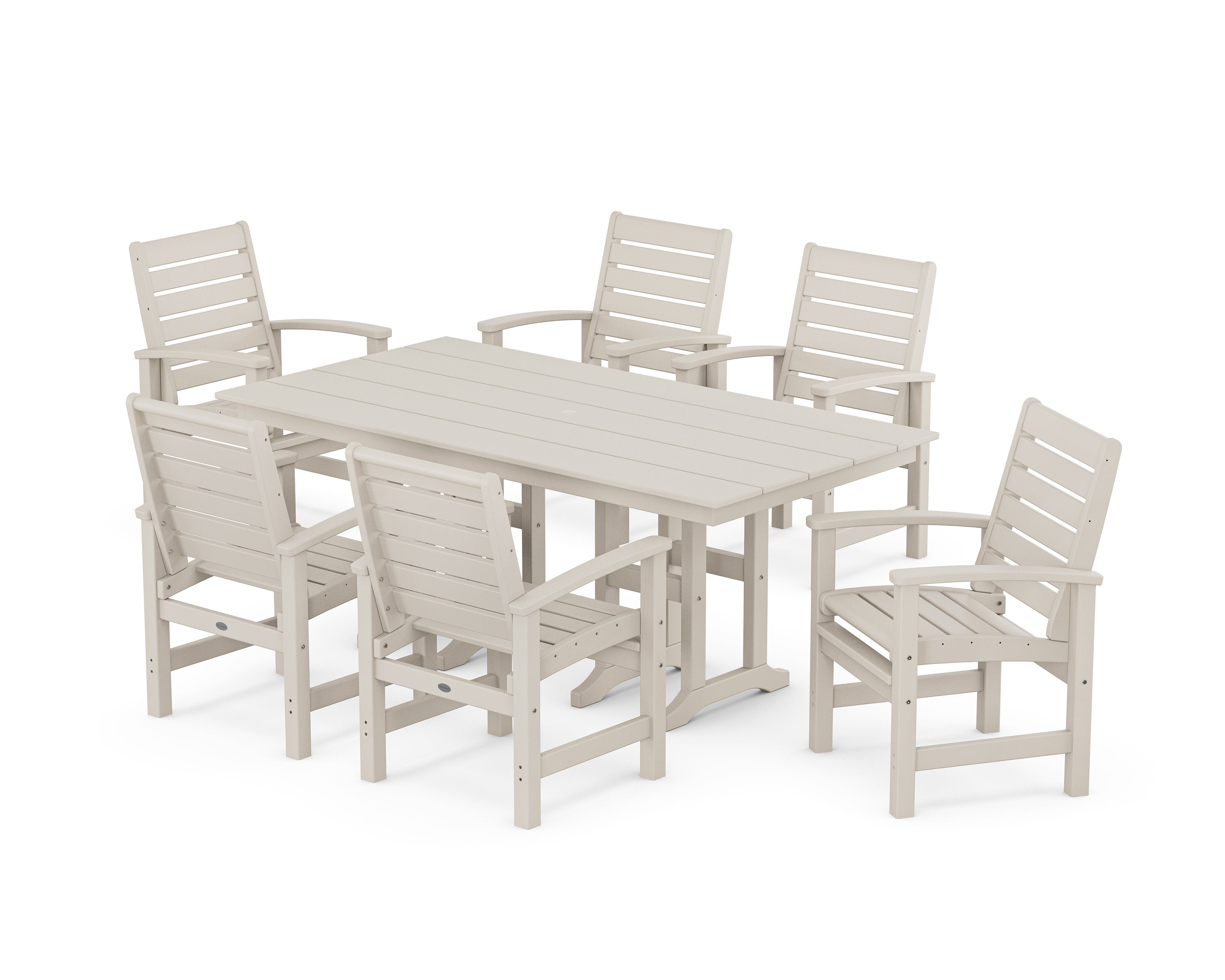 Signature 7-Piece Farmhouse Dining Set in Sand