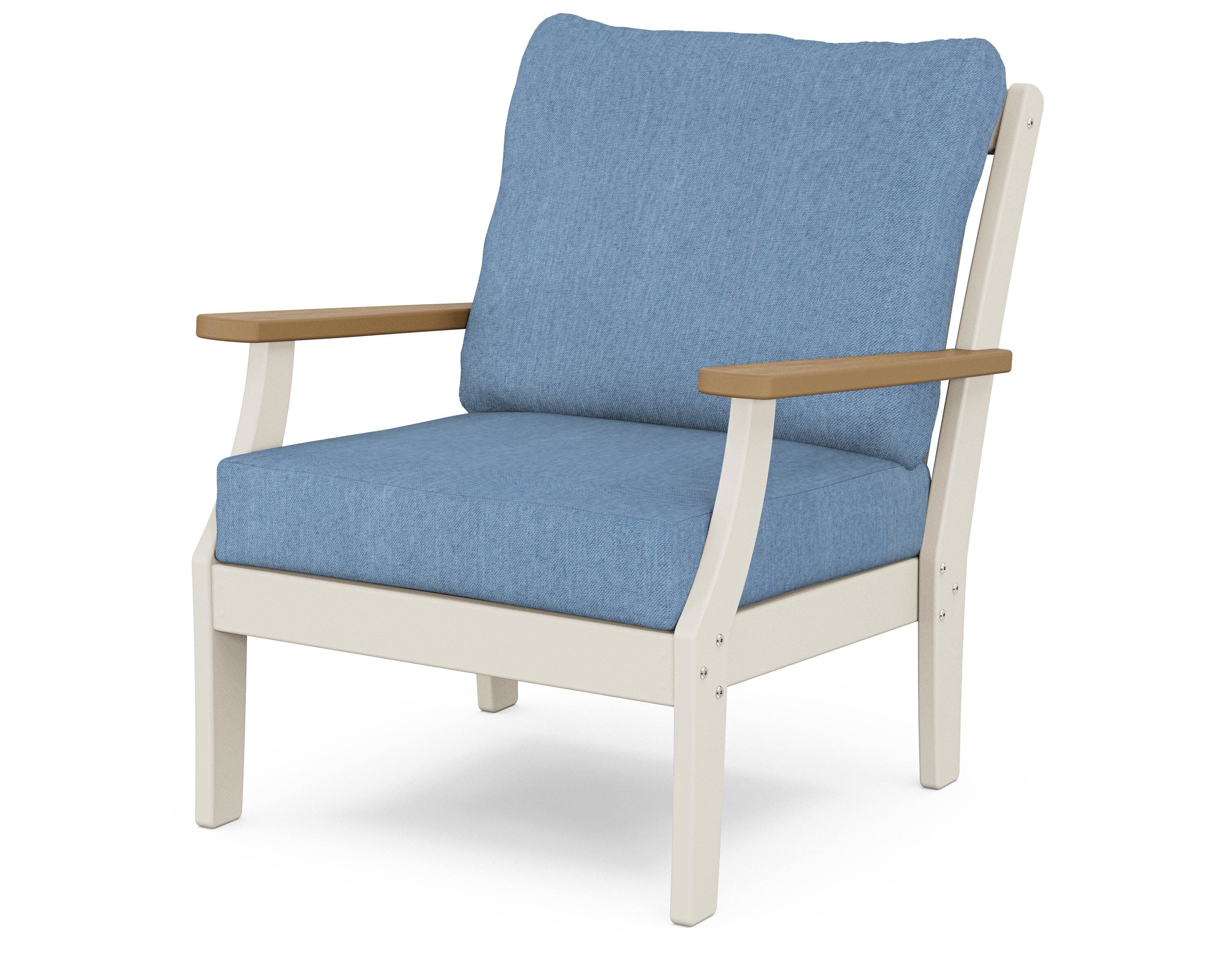 Braxton Deep Seating Chair in Sand / Natural / Sky Blue