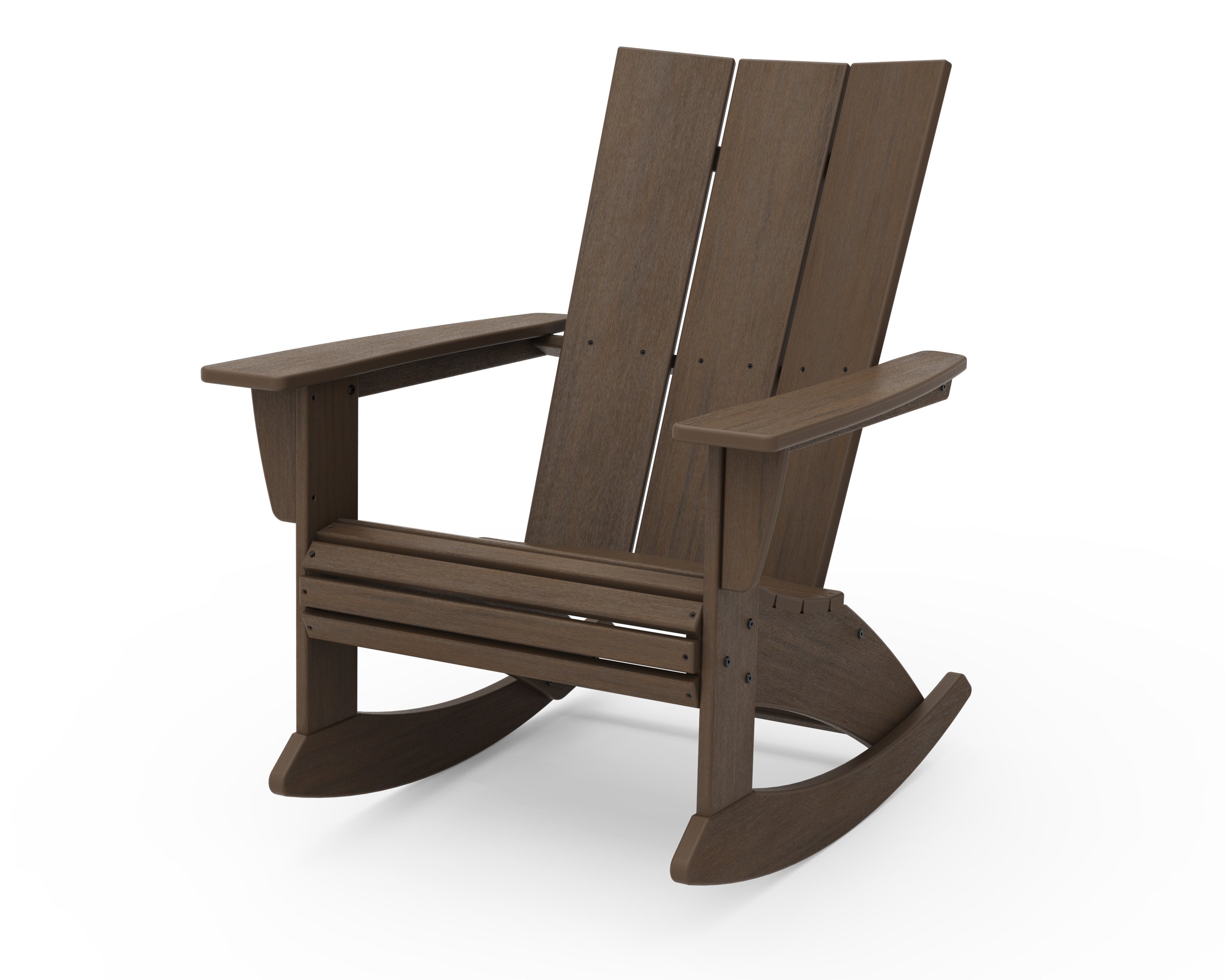 Modern Curveback Adirondack Rocking Chair in Kona