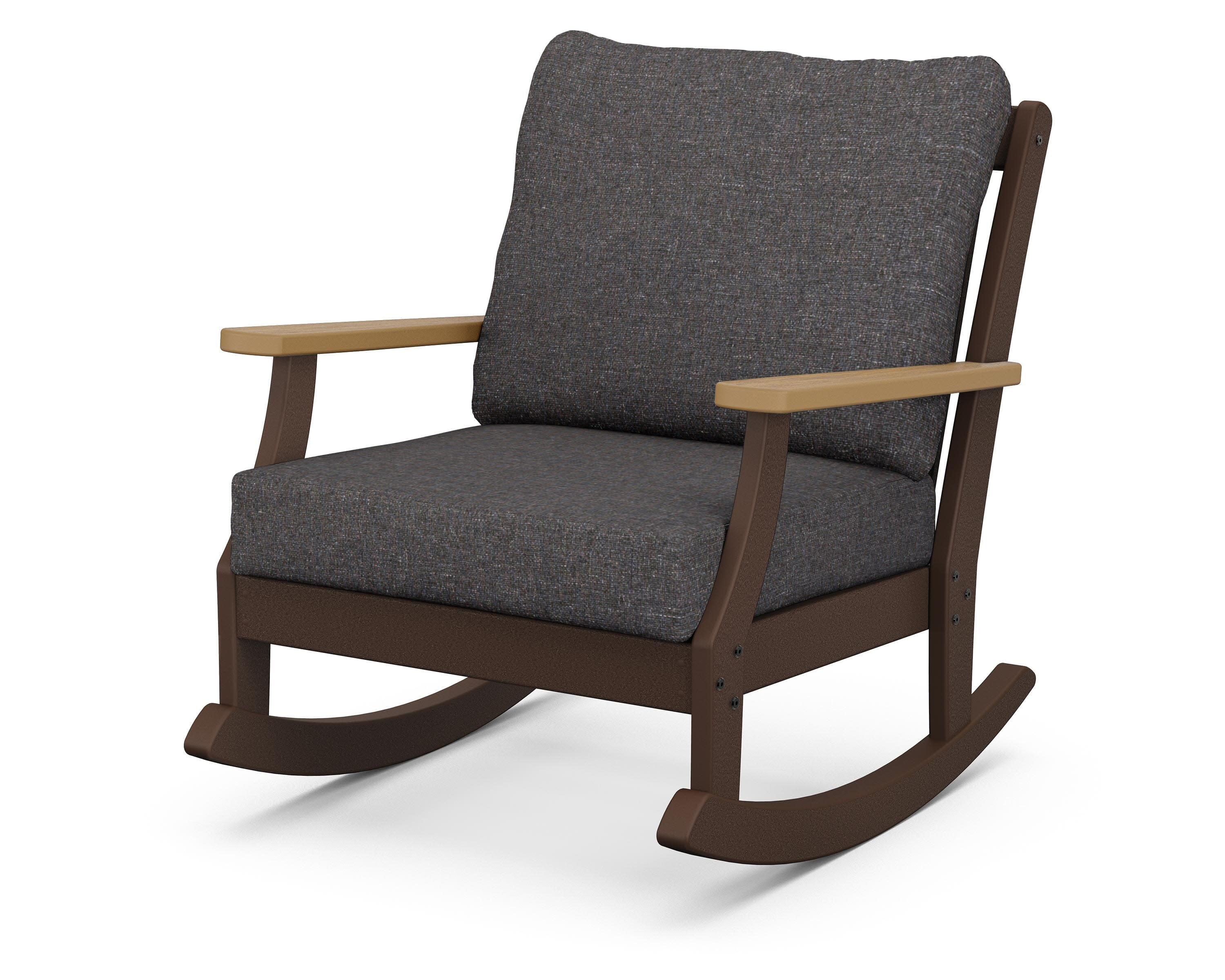 Braxton Deep Seating Rocking Chair in Mahogany / Natural / Ash Charcoal