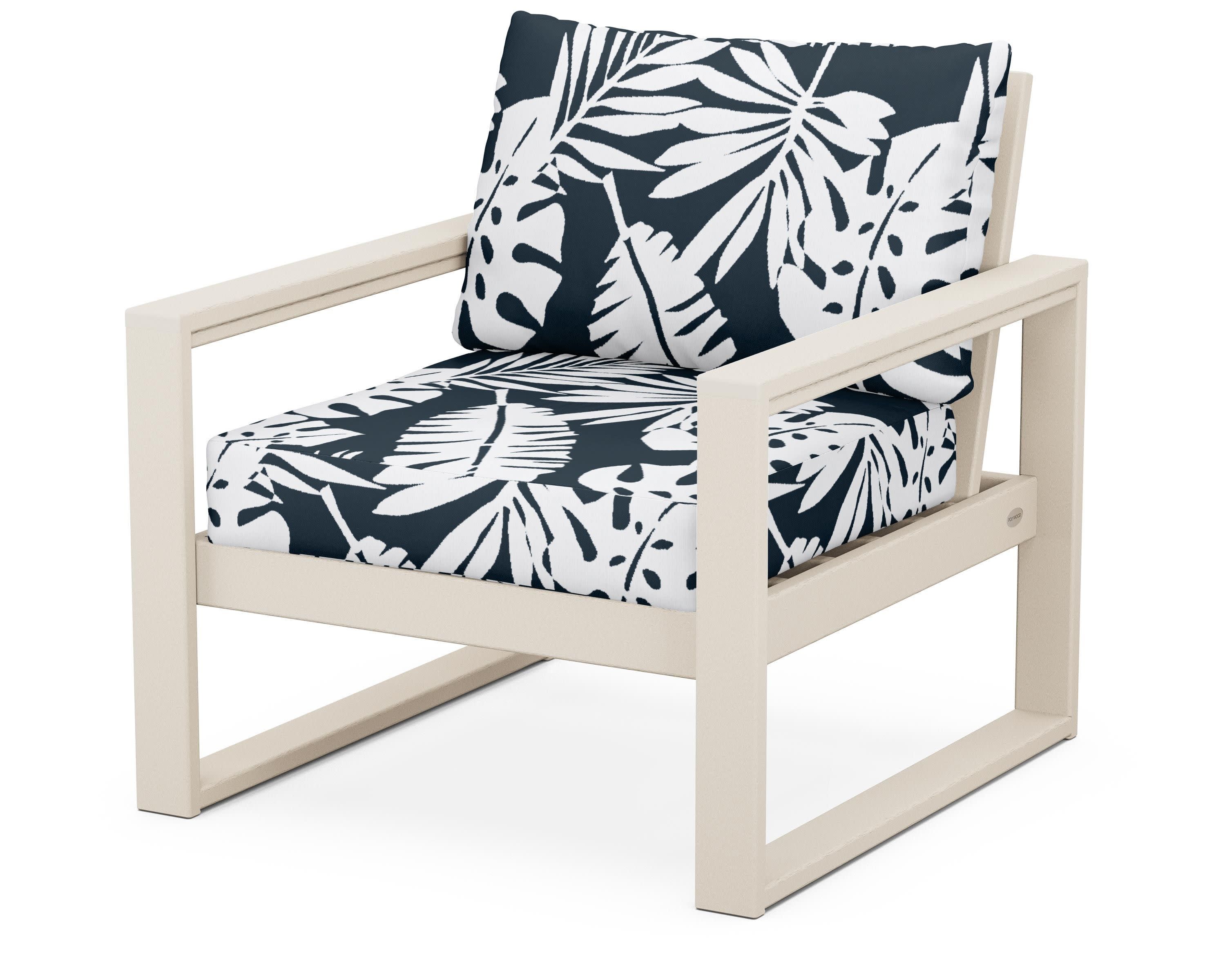 EDGE Club Chair in Sand / Leaf Marine Indigo